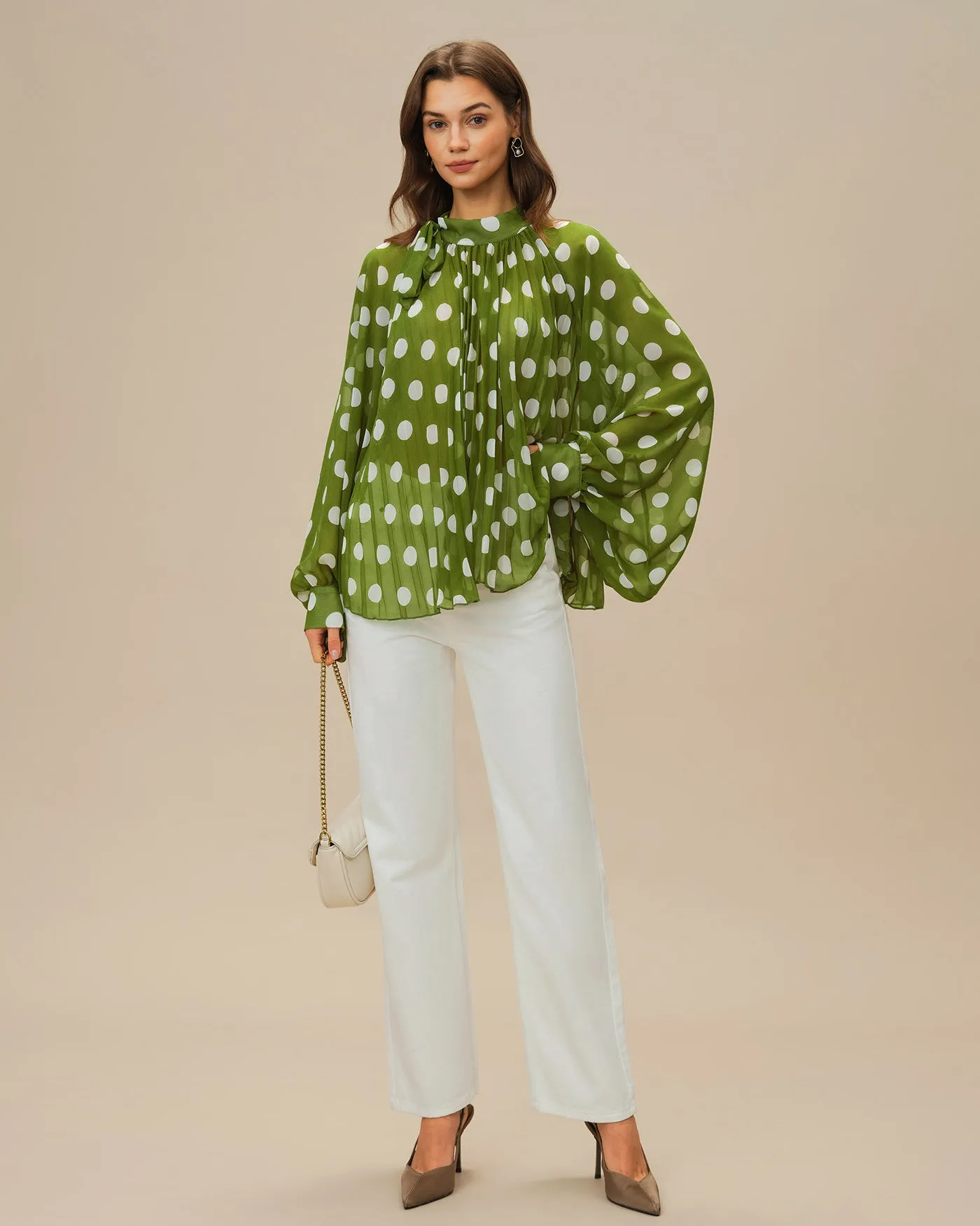 Green Lantern Sleeve Polka Dot Shirt sold by rihoas product image thumbnail 5