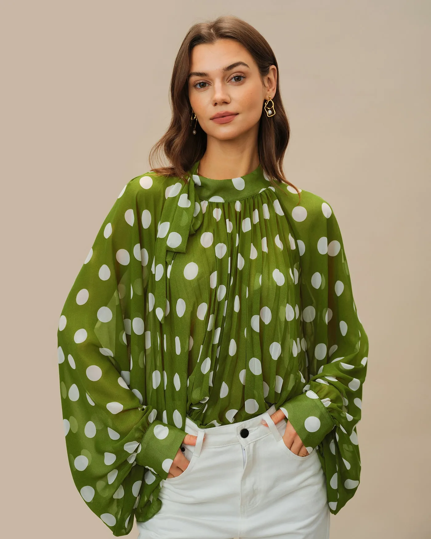Green Lantern Sleeve Polka Dot Shirt sold by rihoas product image thumbnail 2