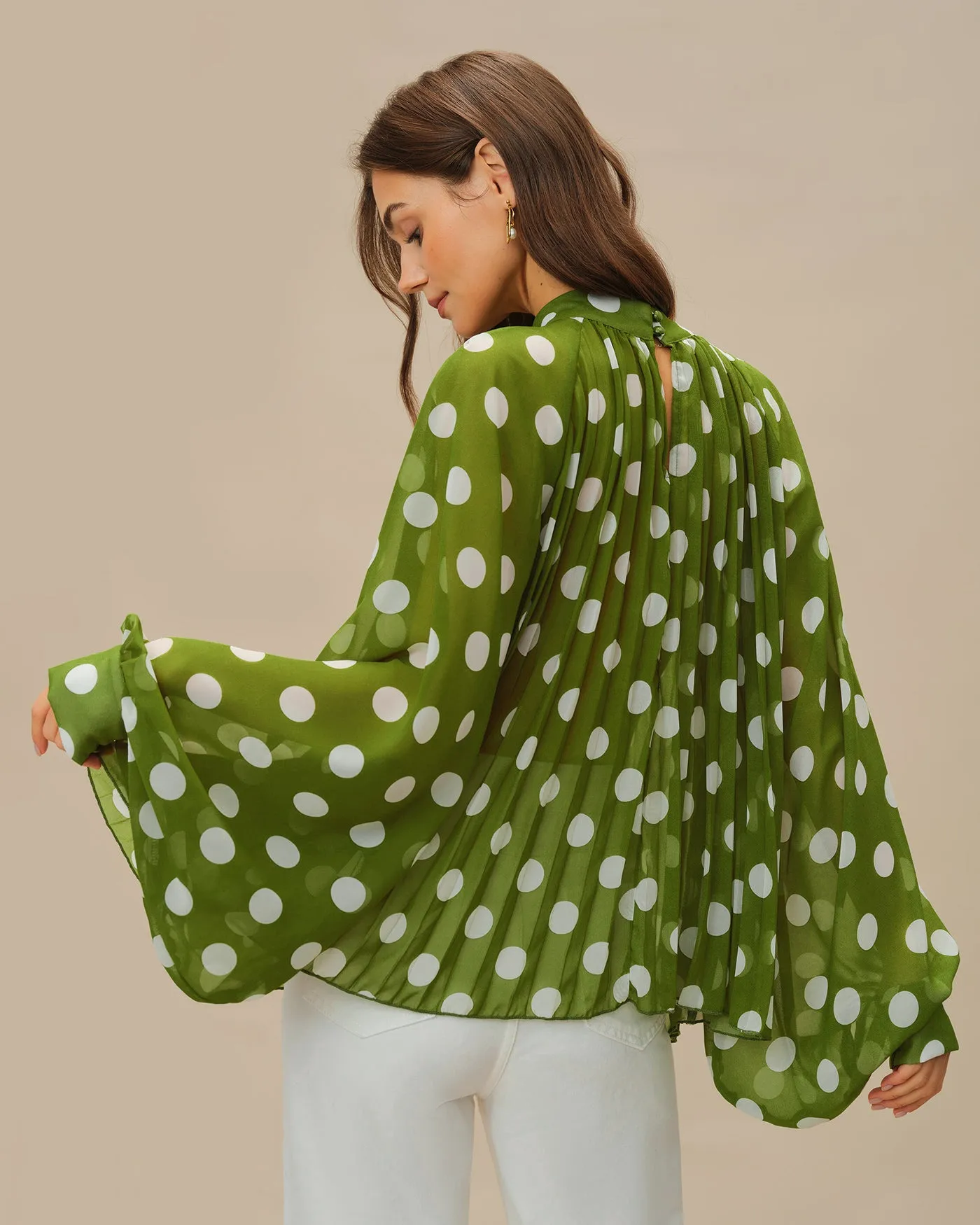 Green Lantern Sleeve Polka Dot Shirt sold by rihoas product image thumbnail 4