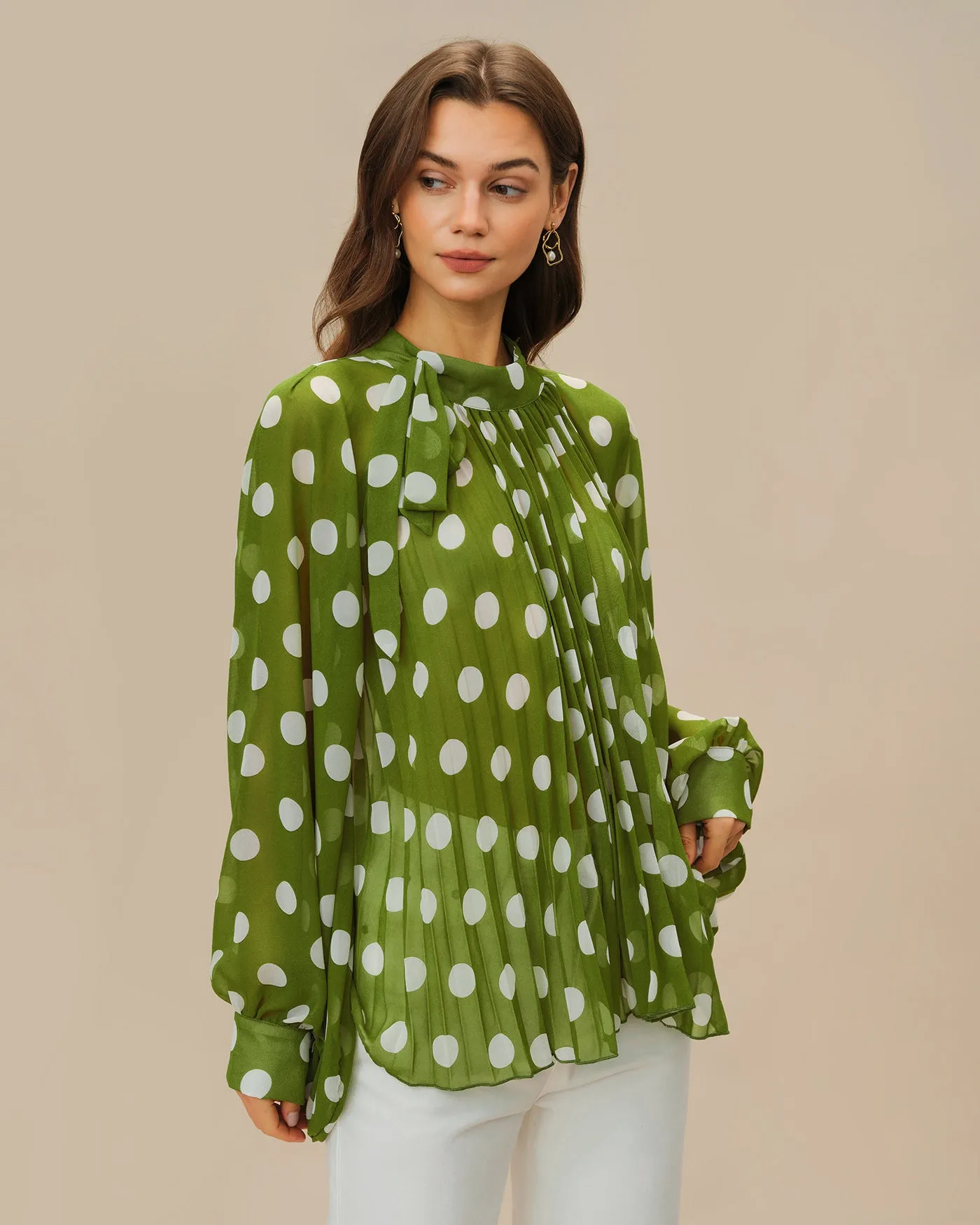 Green Lantern Sleeve Polka Dot Shirt sold by rihoas product image thumbnail 3