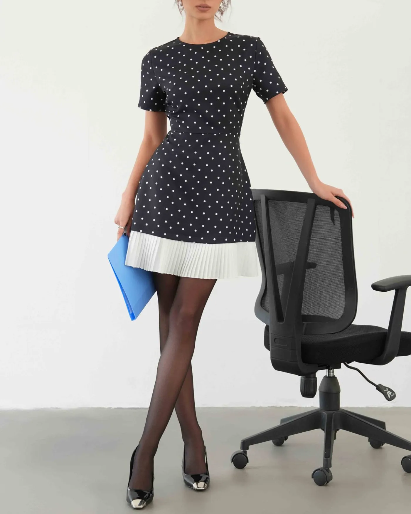 Black Polka Dot Mini Dress sold by rihoas product image thumbnail 5
