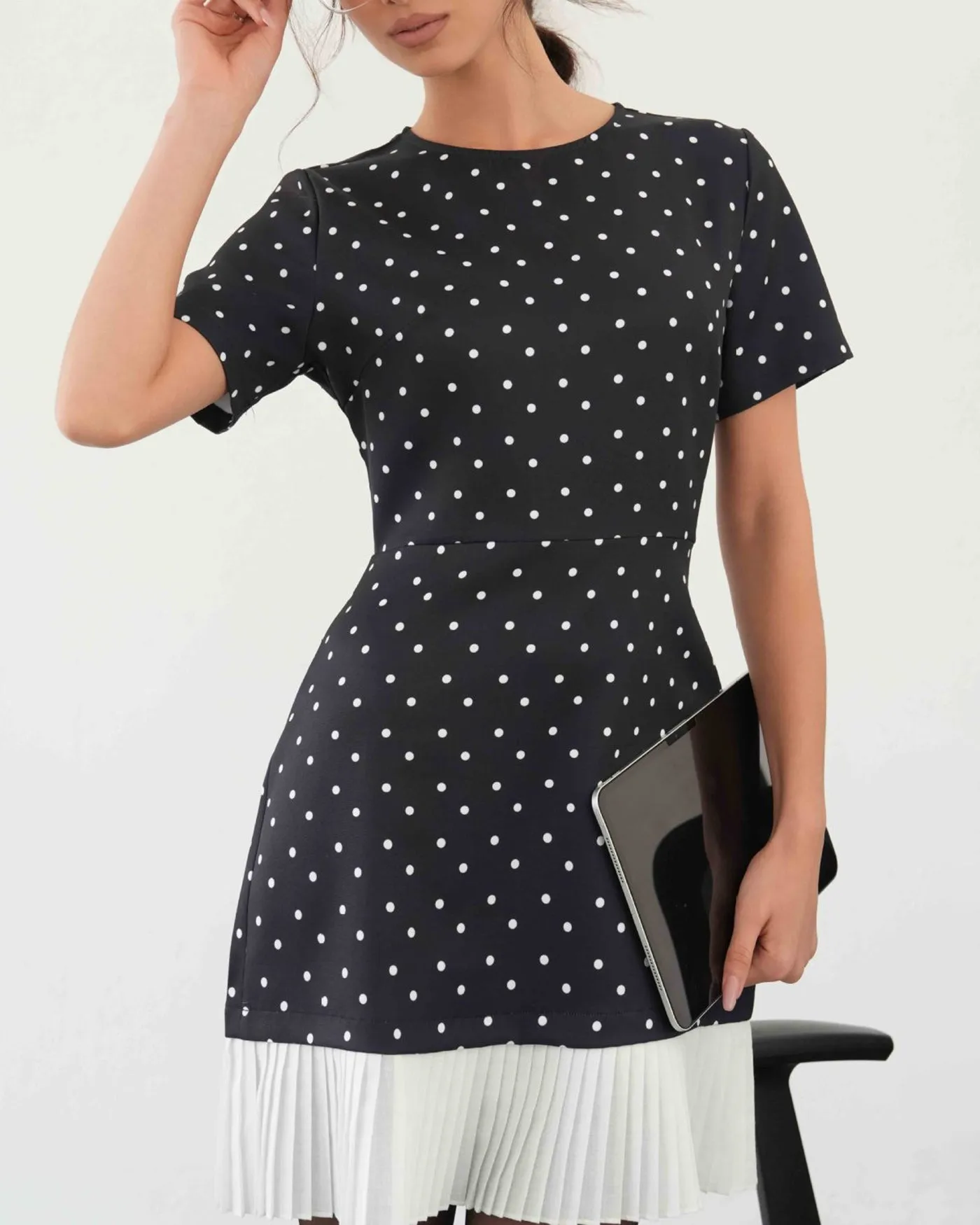 Black Polka Dot Mini Dress sold by rihoas product image thumbnail 2