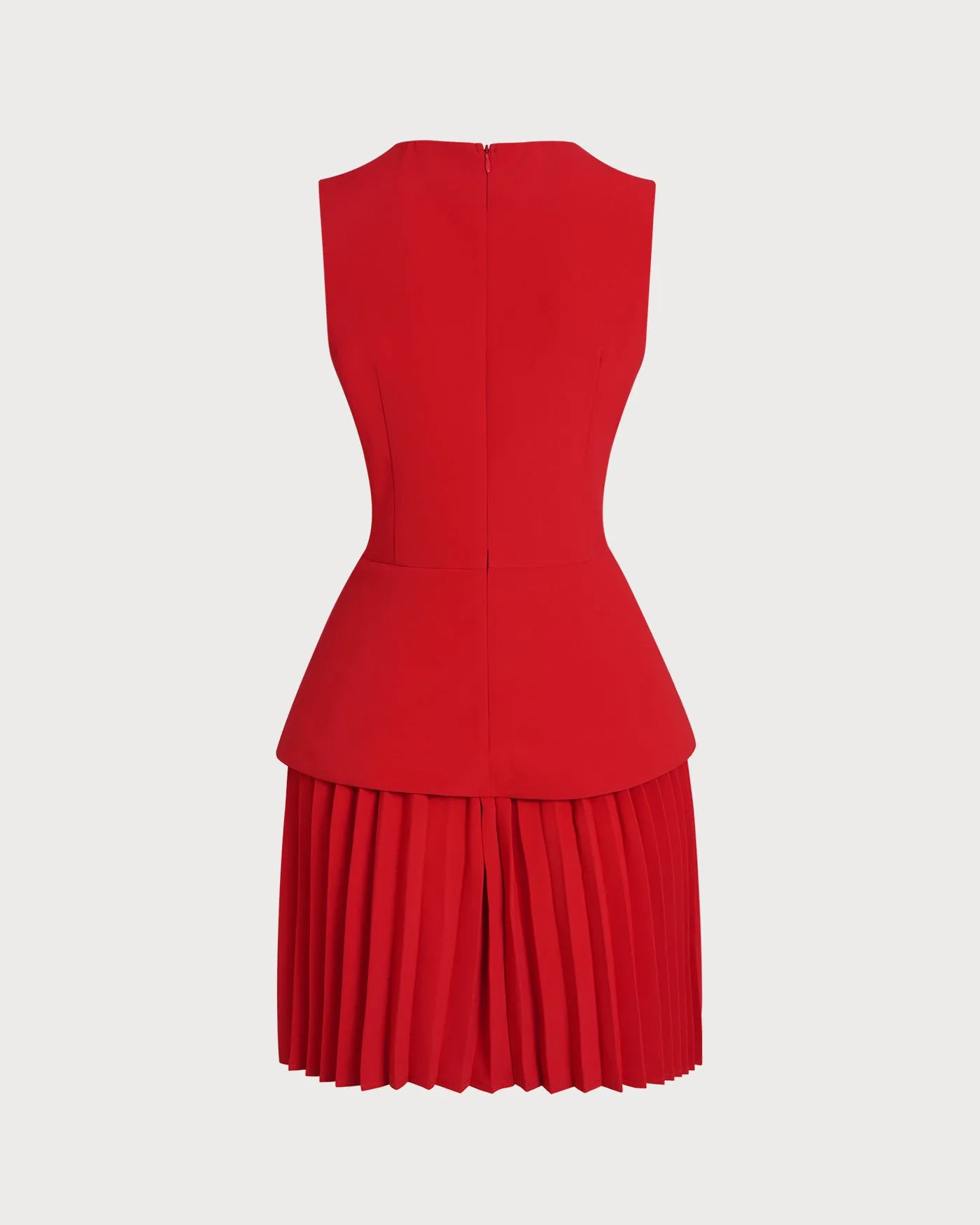 Red Ruched Mini Dress sold by rihoas product image thumbnail 4