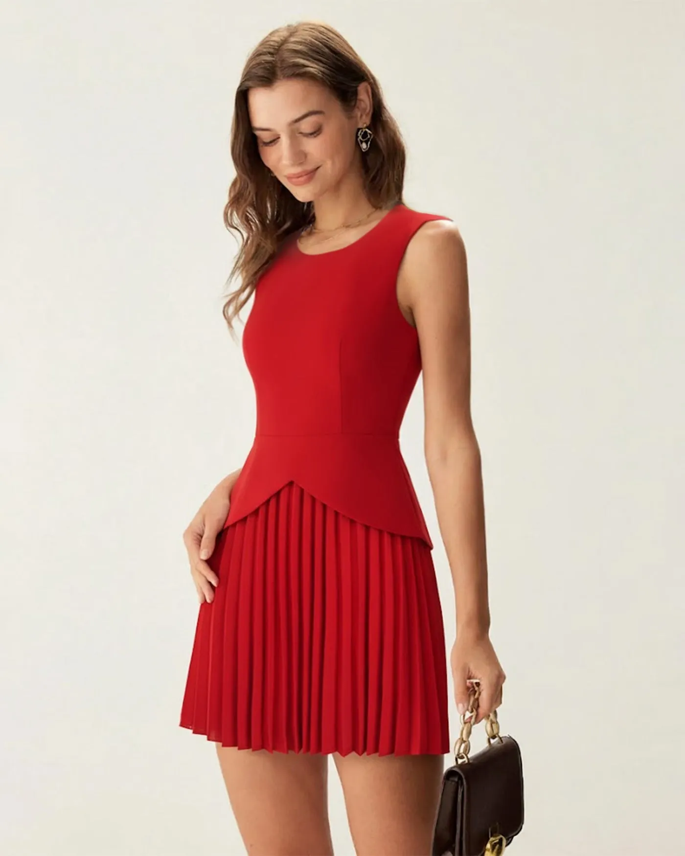 Red Ruched Mini Dress sold by rihoas