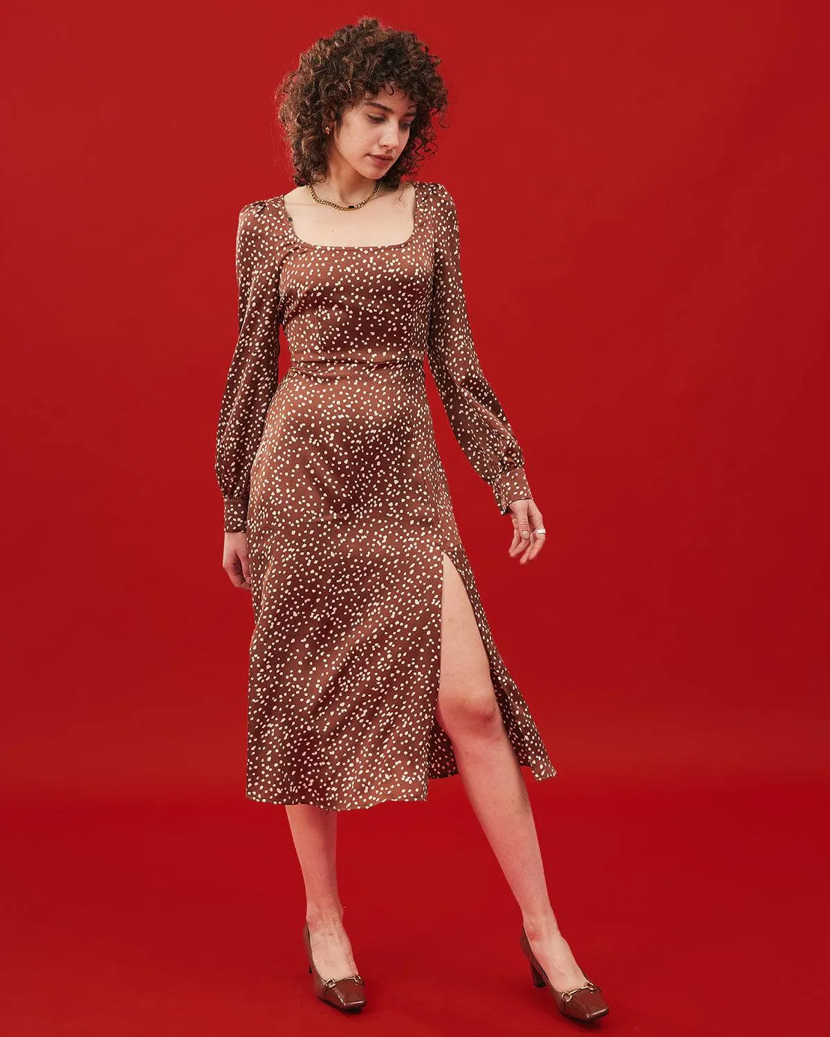 The Polka Dot Square Neckline Dress sold by rihoas product image thumbnail 5
