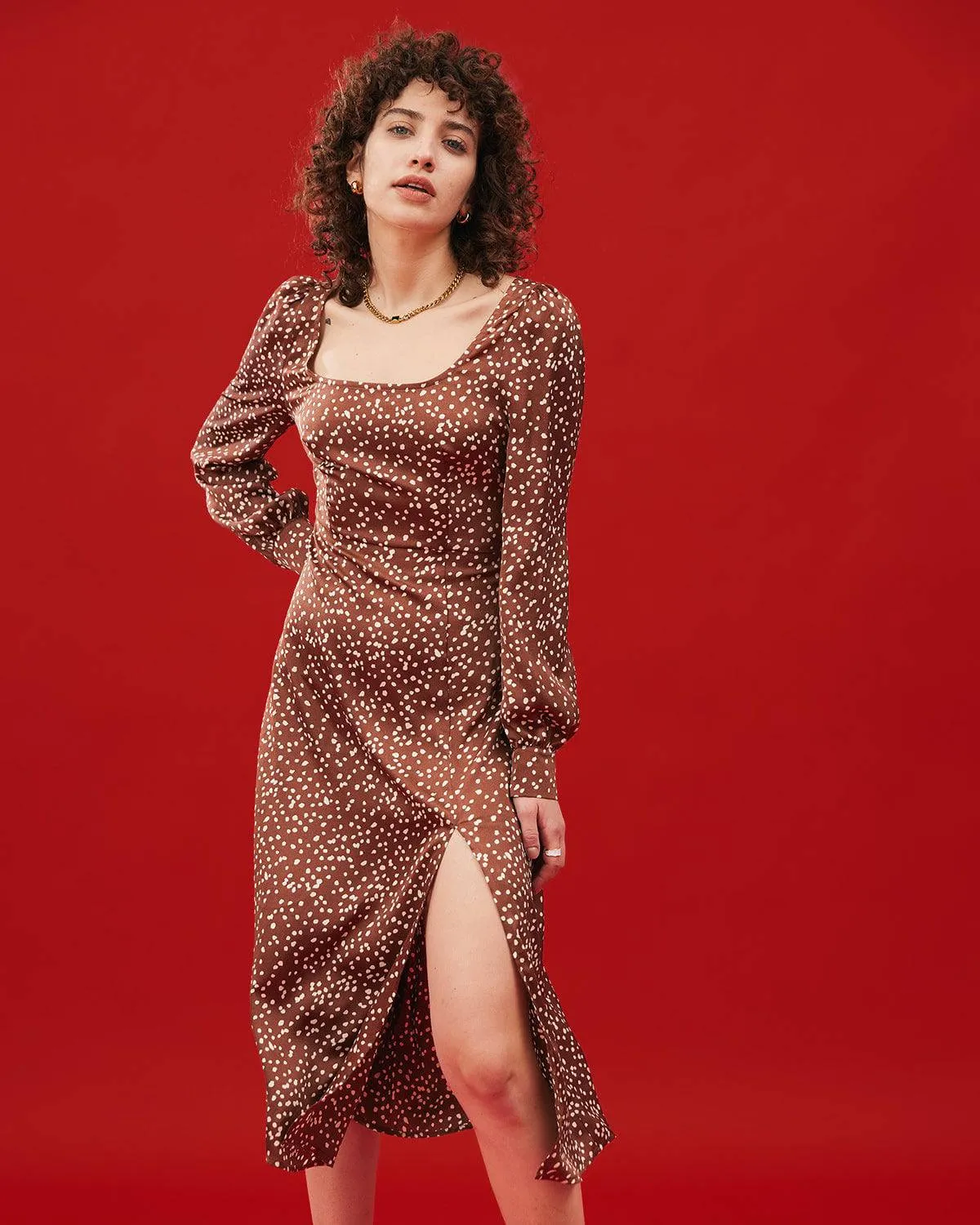 The Polka Dot Square Neckline Dress sold by rihoas product image thumbnail 2
