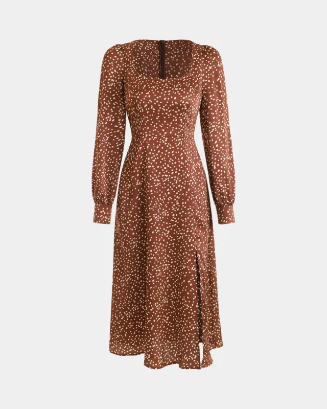 The Polka Dot Square Neckline Dress sold by rihoas
