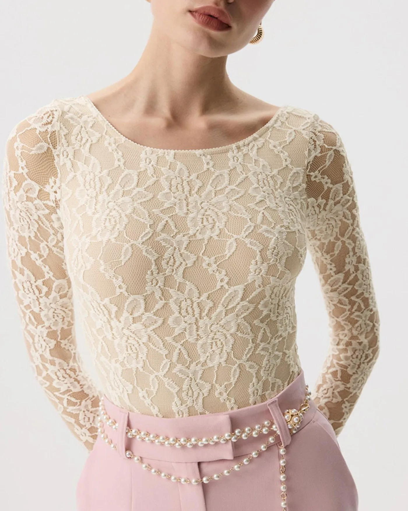 Apricot Floral See Through Tee sold by rihoas product image thumbnail 4