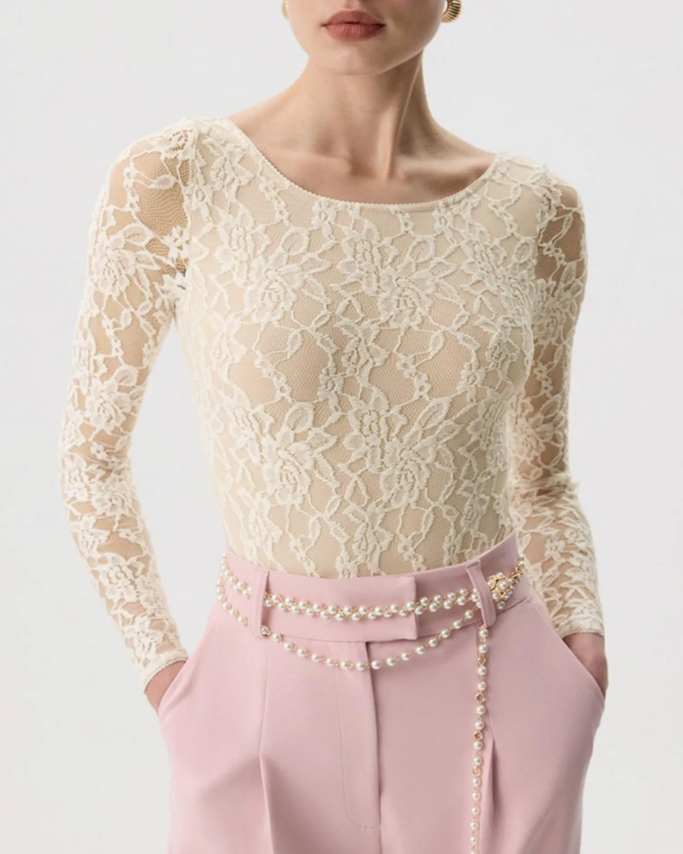 Apricot Floral See Through Tee sold by rihoas product image thumbnail 2