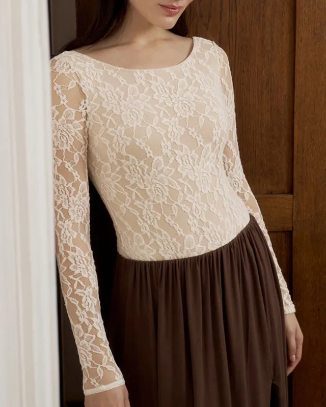 Apricot Floral See Through Tee sold by rihoas