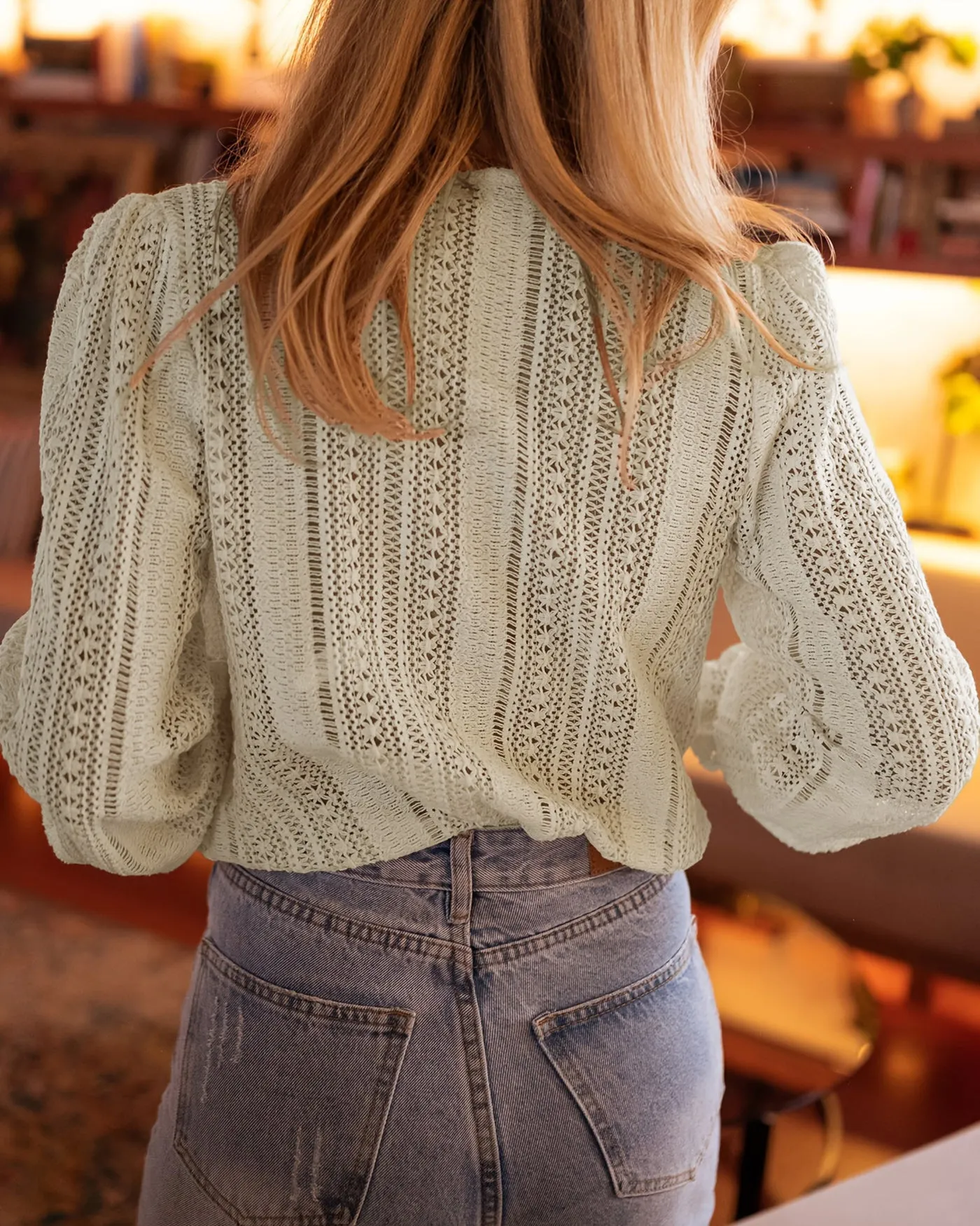 Apricot Bishop Sleeve V Neck Tee sold by rihoas product image thumbnail 2