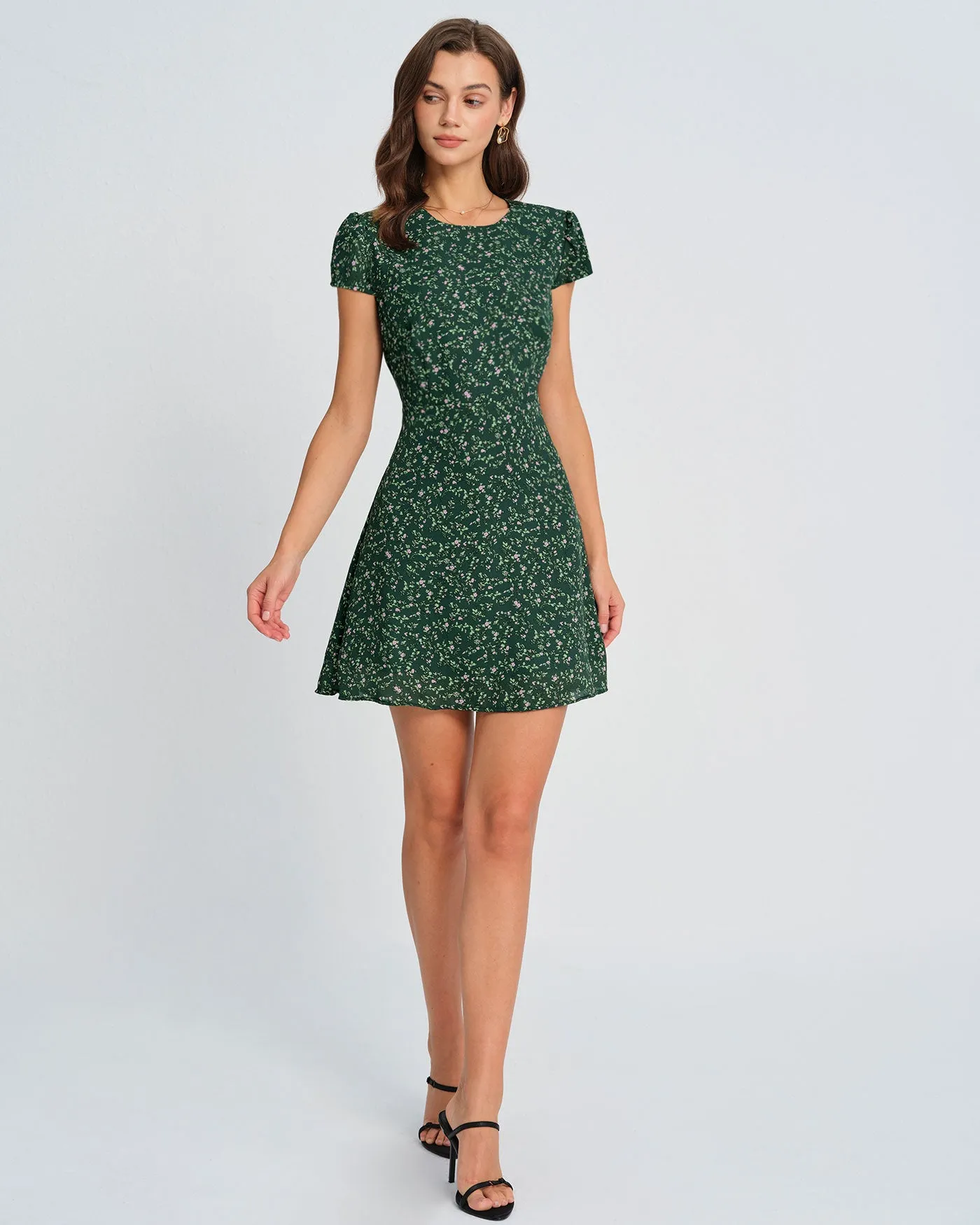 Green Floral Mini Dress sold by rihoas product image thumbnail 5