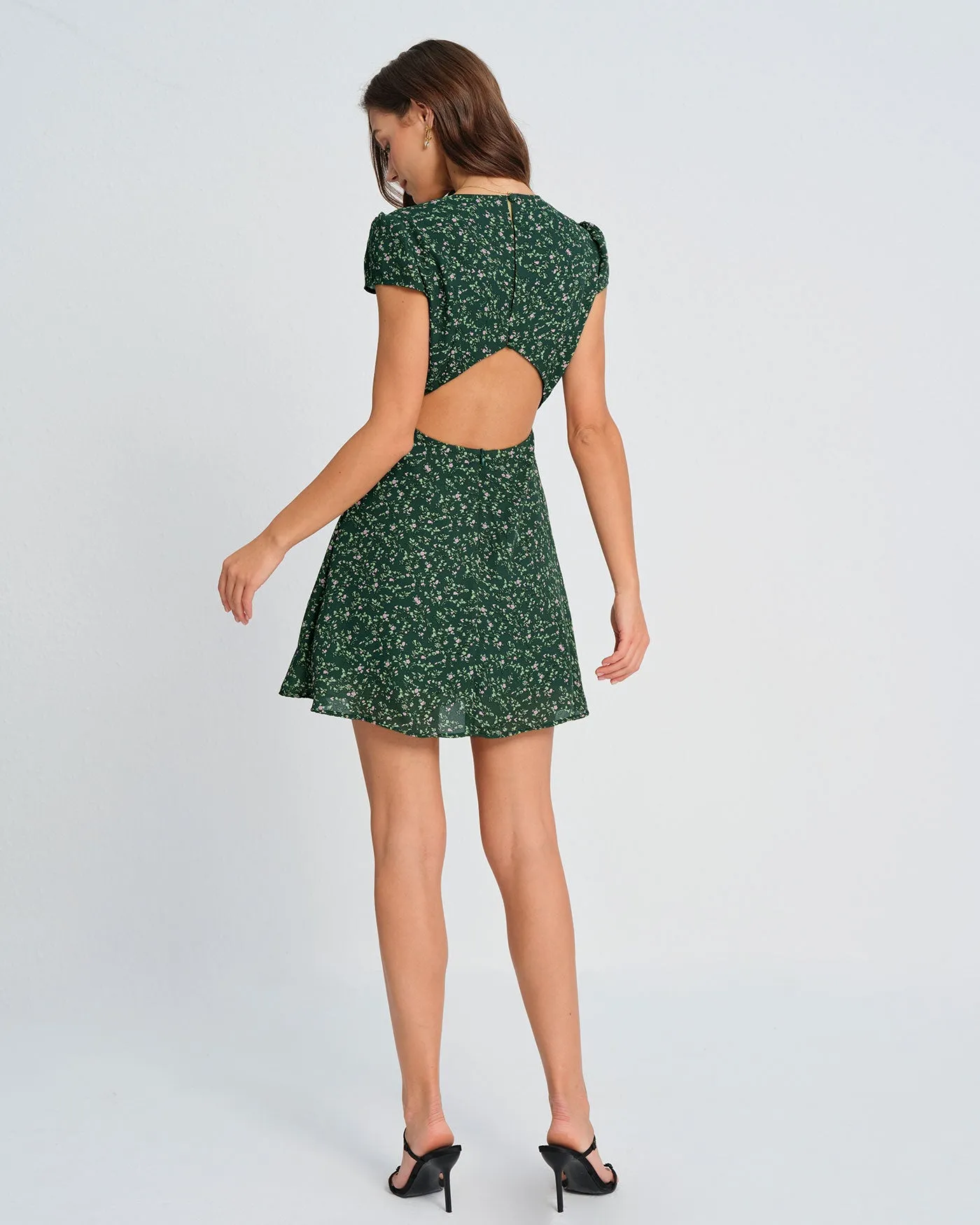 Green Floral Mini Dress sold by rihoas product image thumbnail 4
