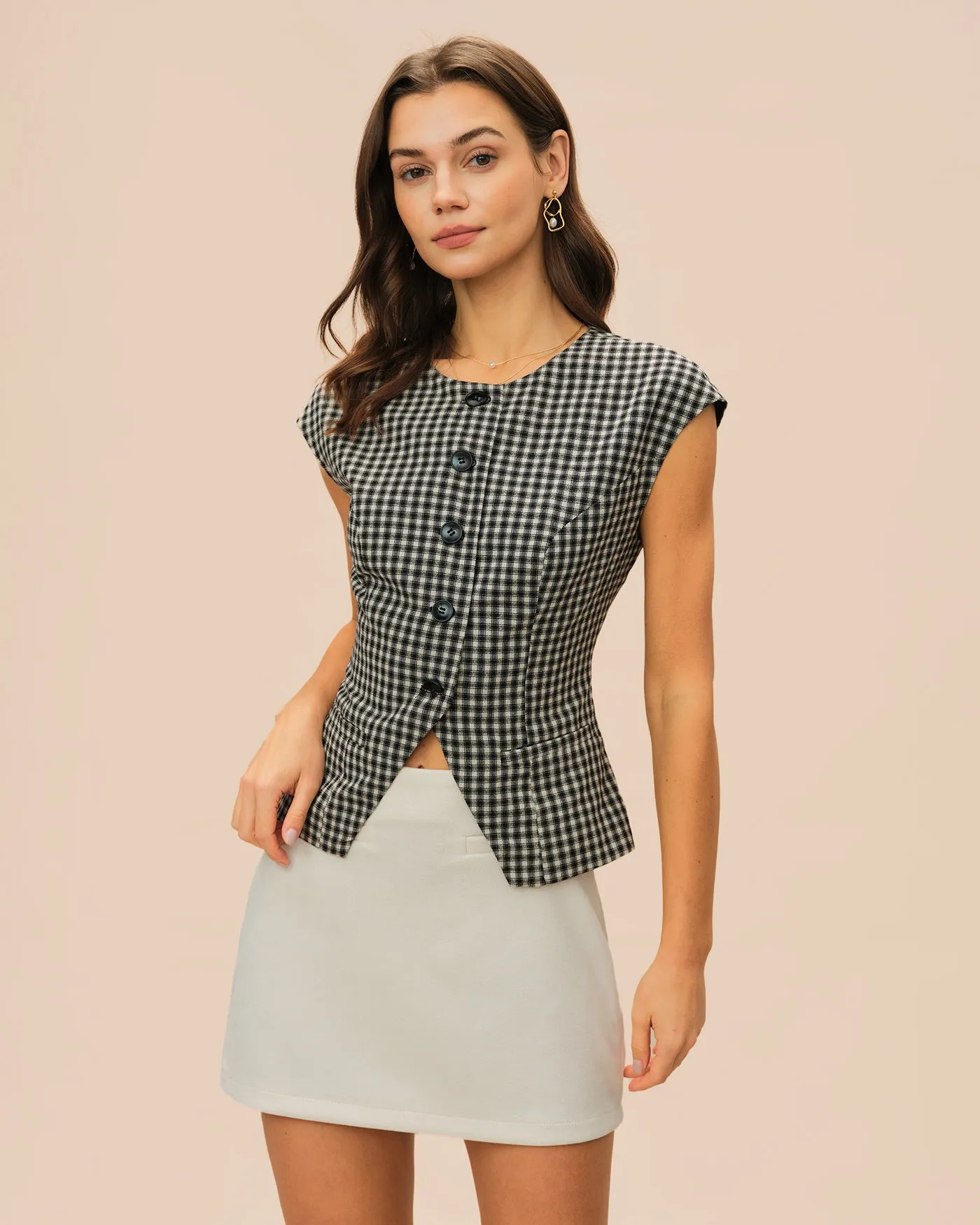 Black Plaid Viscose Tee sold by rihoas product image thumbnail 3