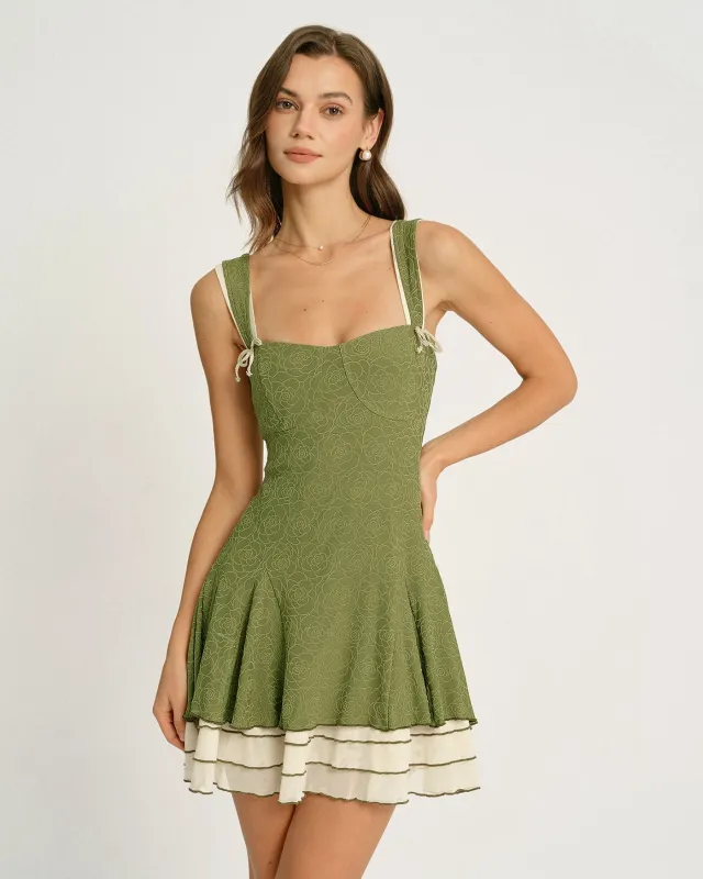 Green Contrasting Slip Mini Dress sold by rihoas