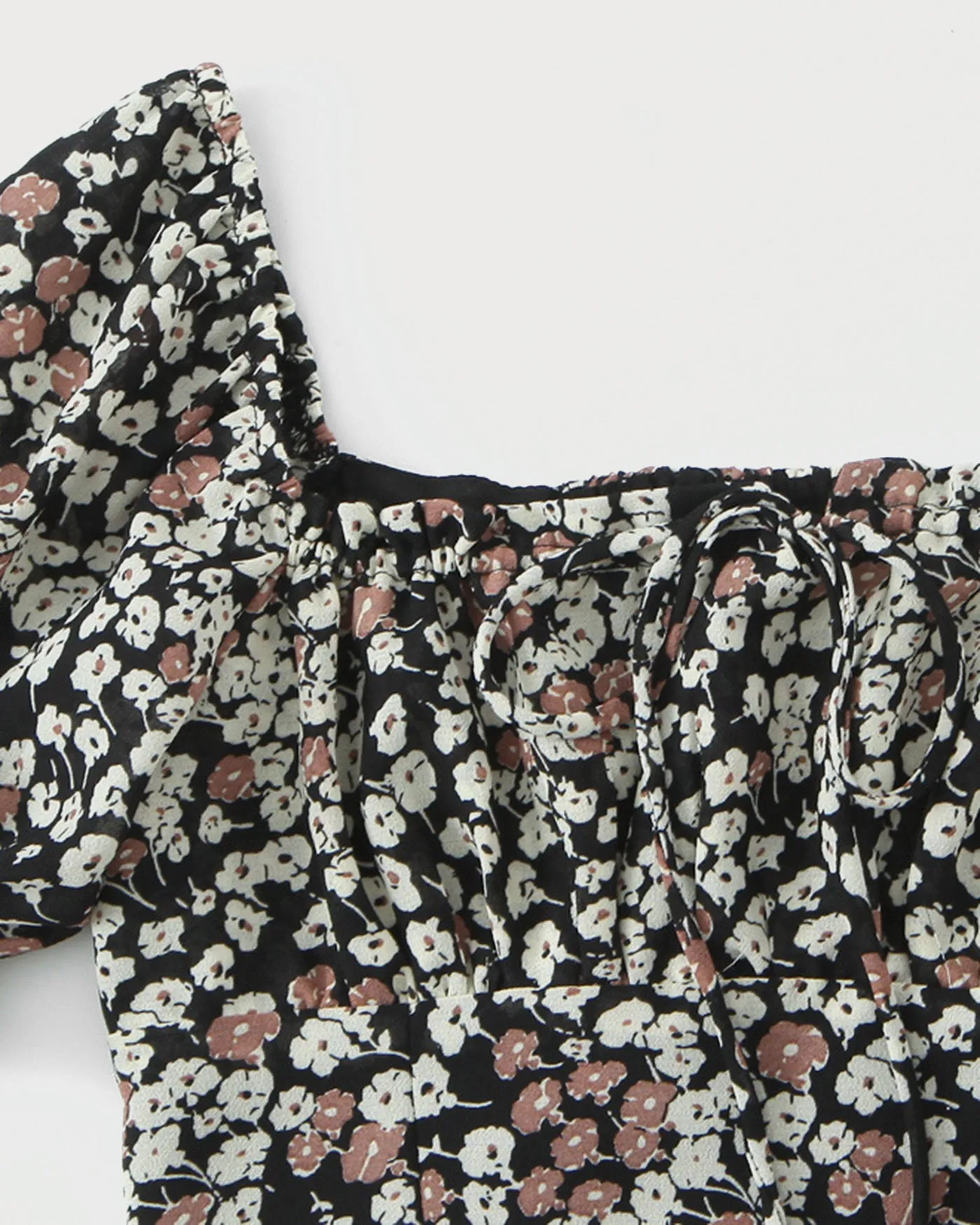 Black Square Neck Floral Tee sold by rihoas product image thumbnail 4