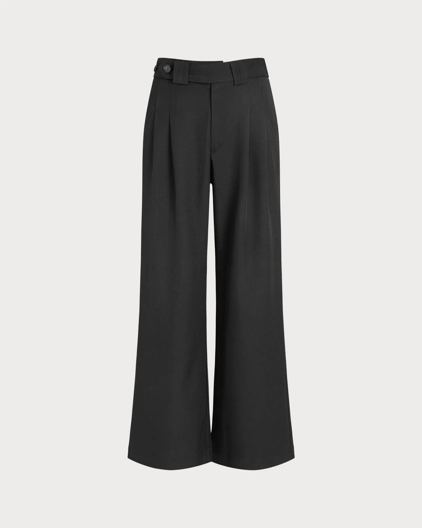 Black Button Straight Pants sold by rihoas