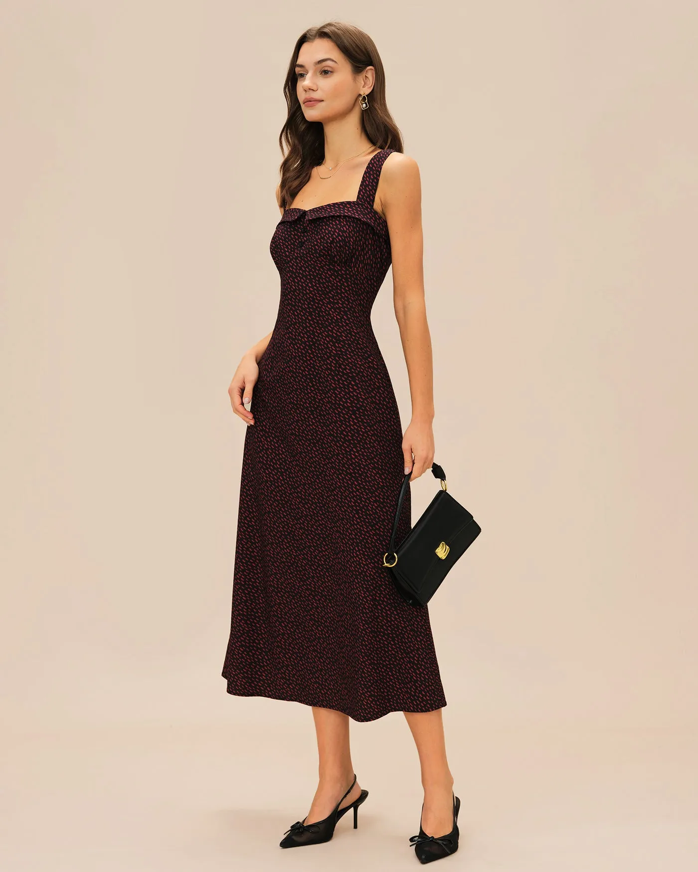 Wine Red Slip Midi Dress sold by rihoas product image thumbnail 4