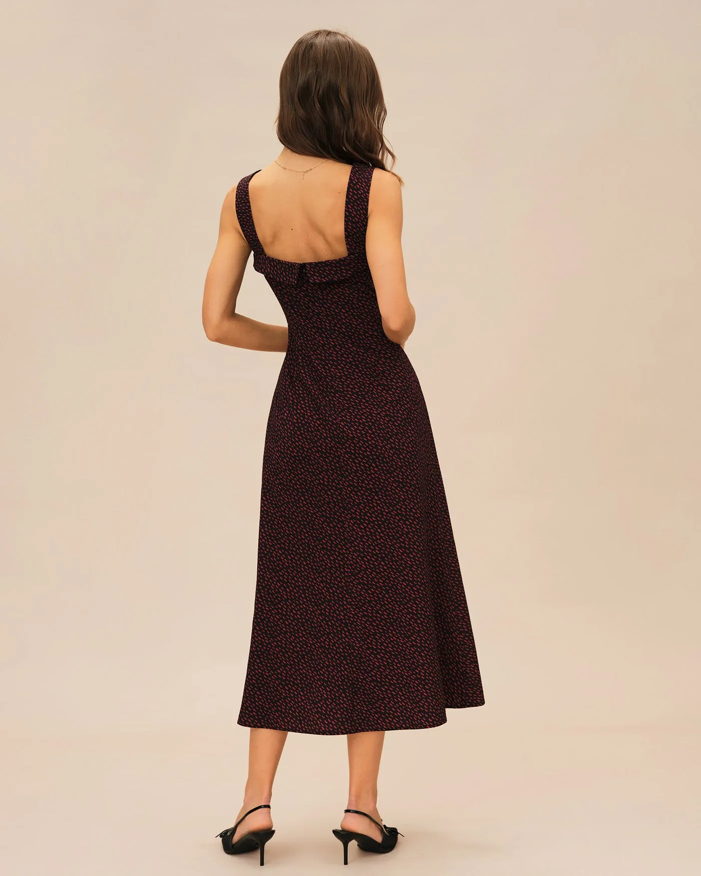Wine Red Slip Midi Dress sold by rihoas product image thumbnail 5