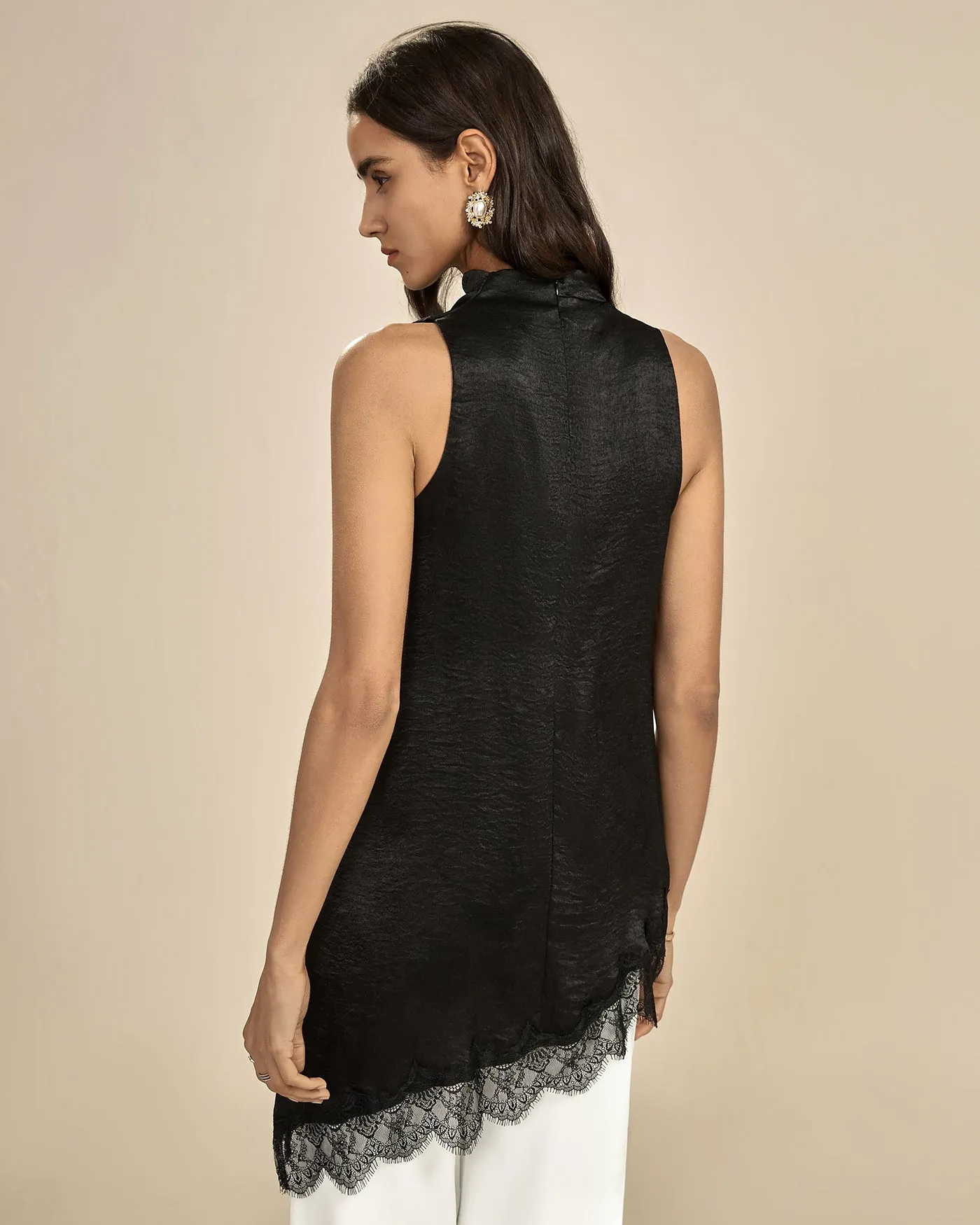 Black Lace Turtle Tank Top sold by rihoas product image thumbnail 4