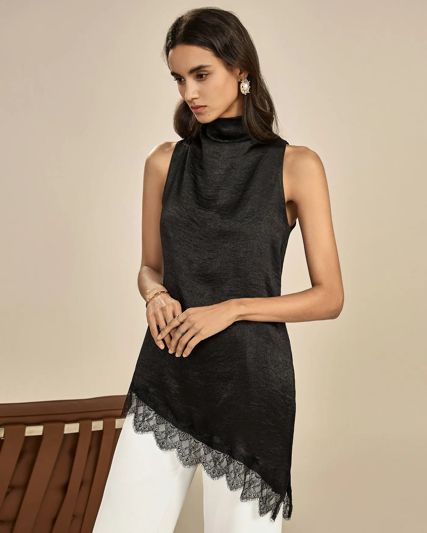 Black Lace Turtle Tank Top sold by rihoas product image thumbnail 3