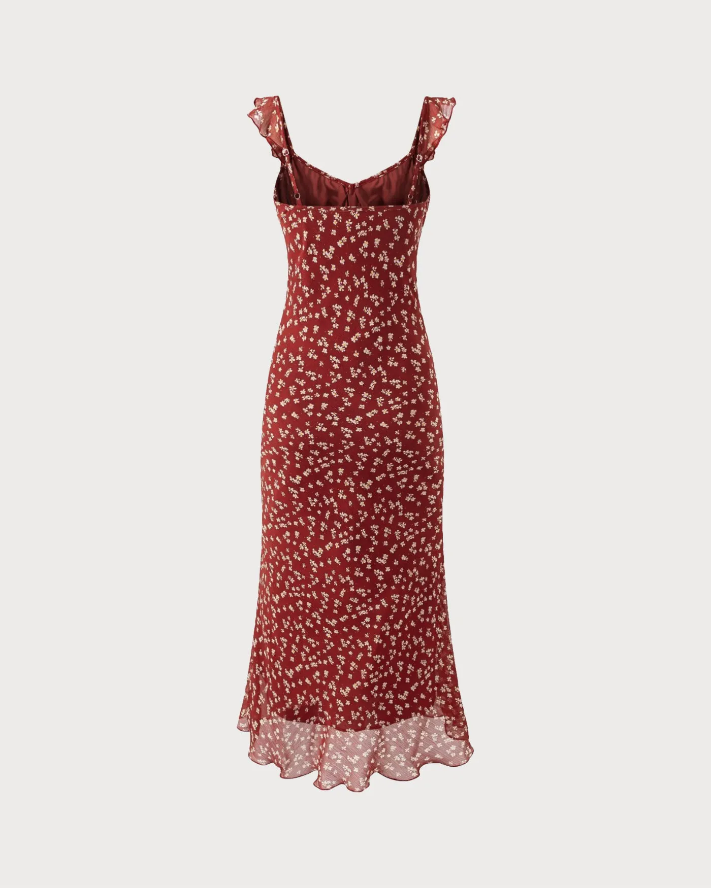 Red Floral Slip Maxi Dress sold by rihoas product image thumbnail 2