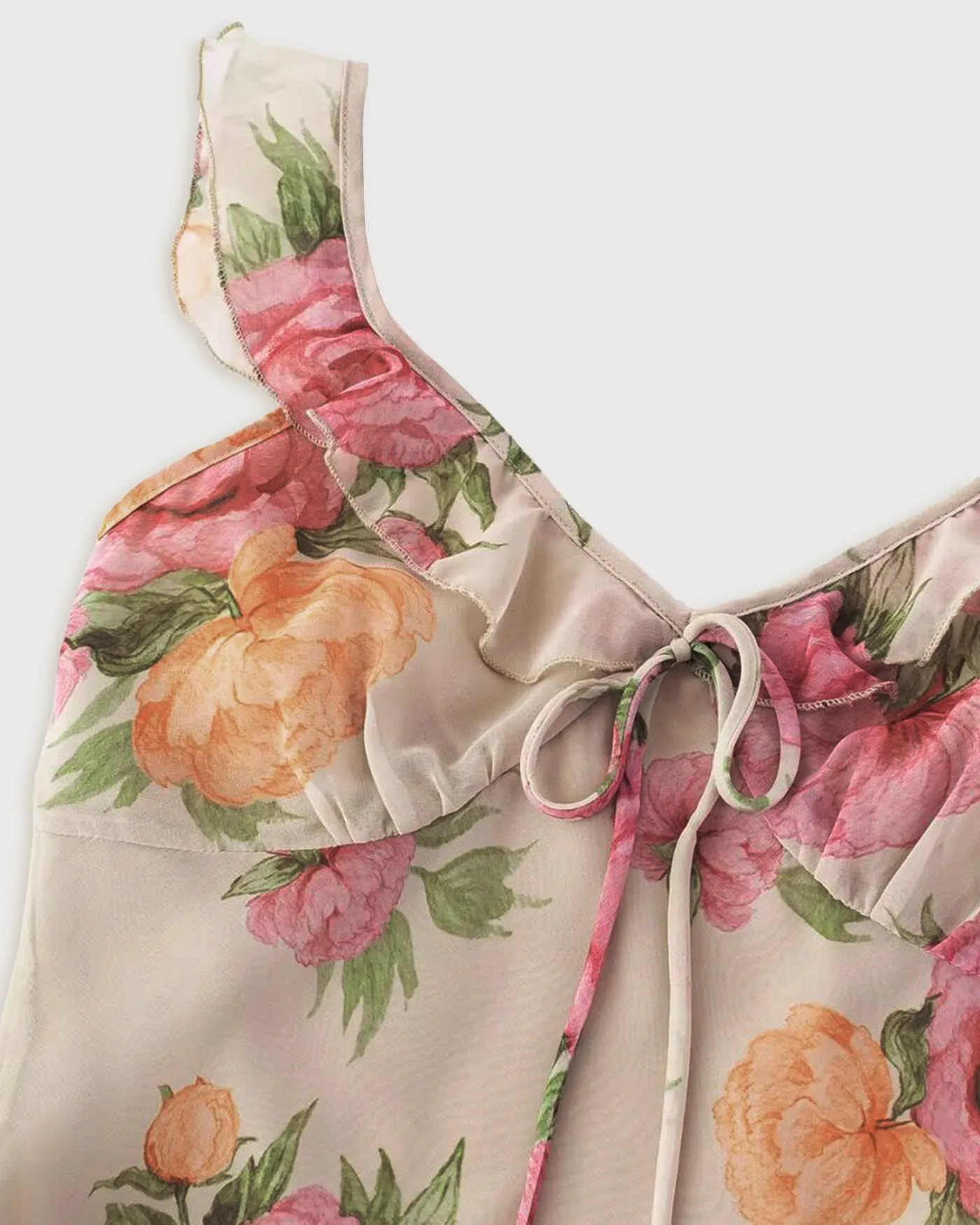 Apricot Floral Slip Mini Dress sold by rihoas product image thumbnail 3