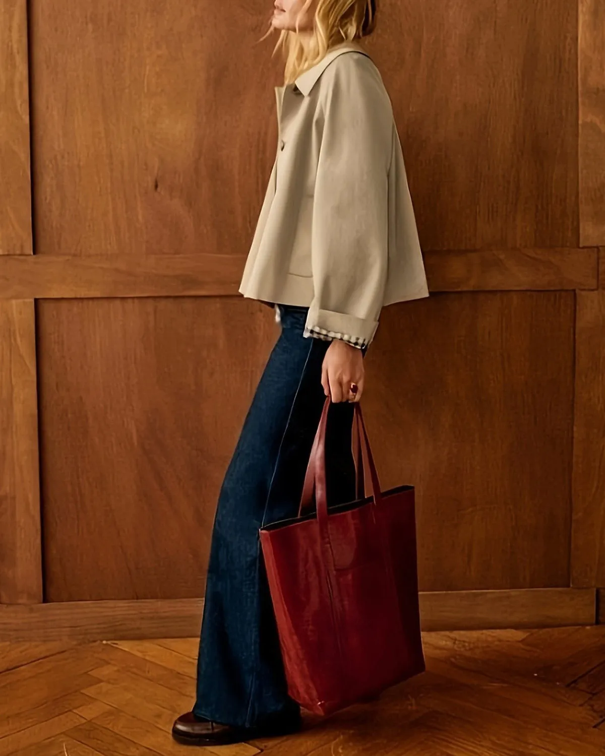 Khaki Contrasting Pocket Casual Jacket sold by rihoas product image thumbnail 5