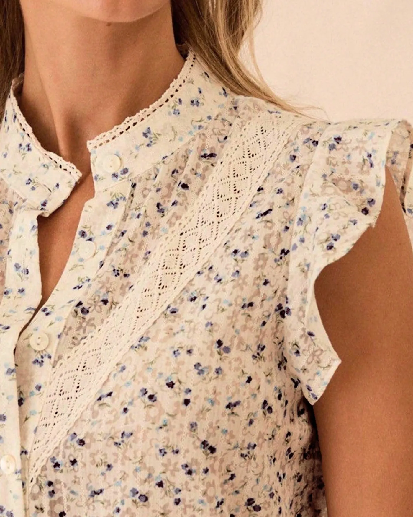 Apricot Polka Dot Ruffled Blouse sold by rihoas product image thumbnail 2