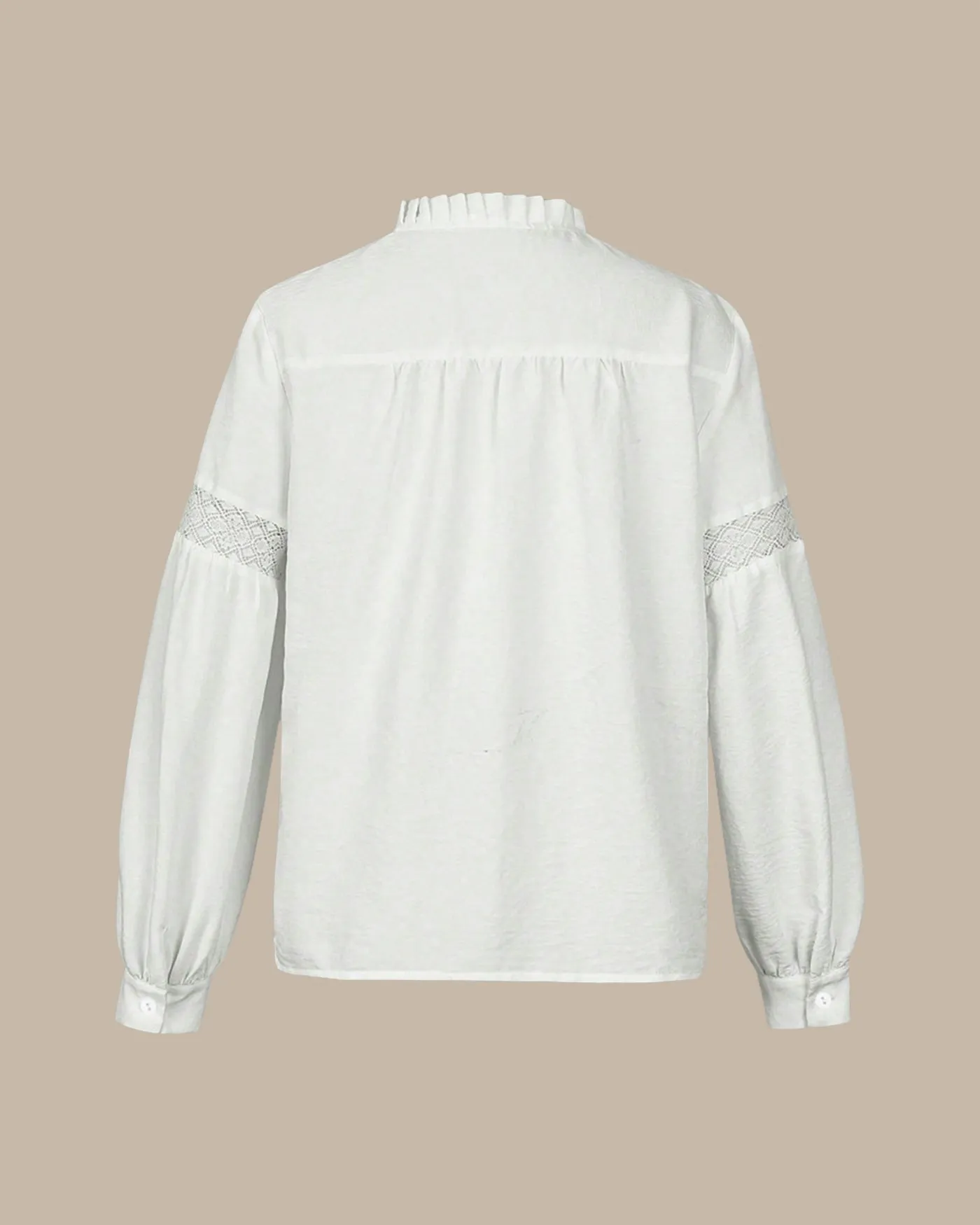 White Button Ruffled Shirt sold by rihoas product image thumbnail 3