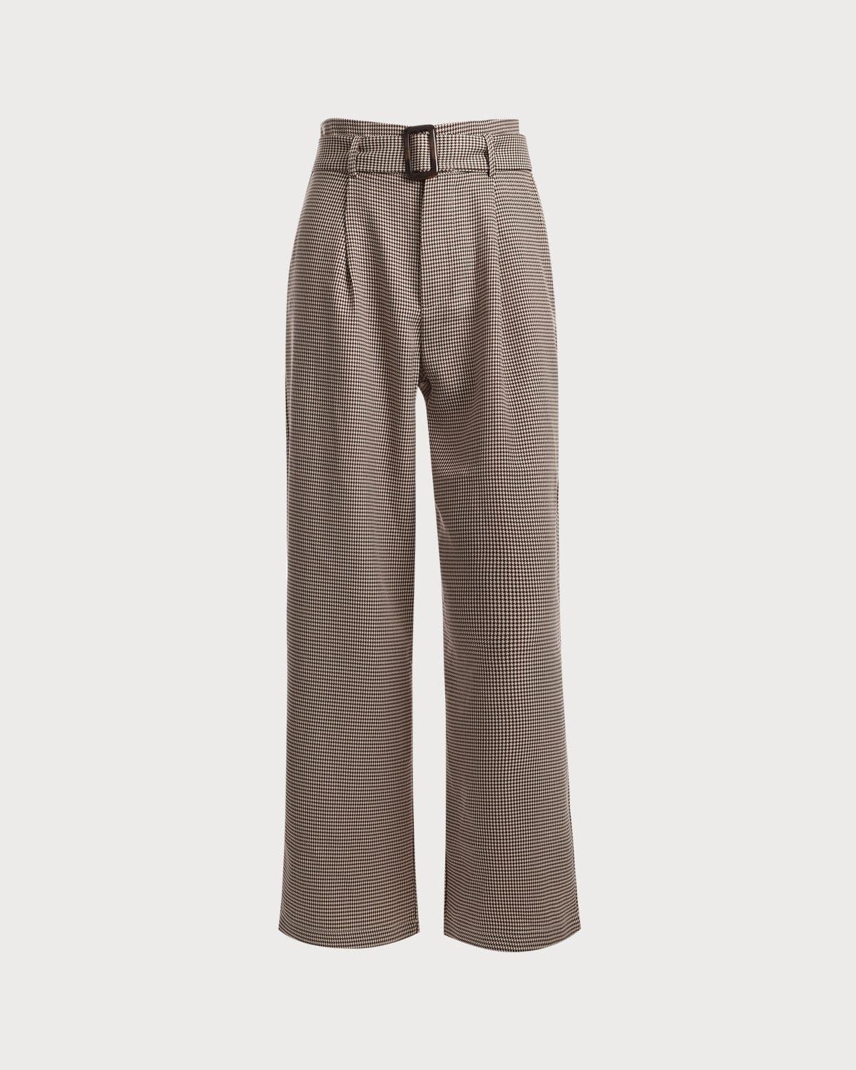 The Houndstooth Belted Straight Pants sold by rihoas product image thumbnail 6