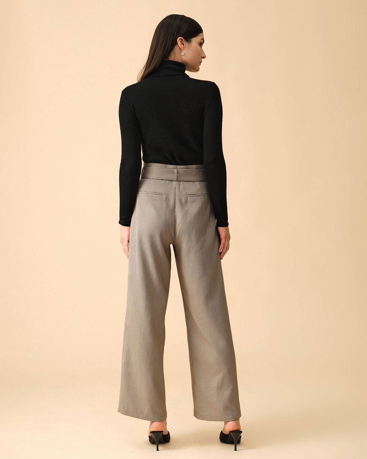 The Houndstooth Belted Straight Pants sold by rihoas product image thumbnail 5