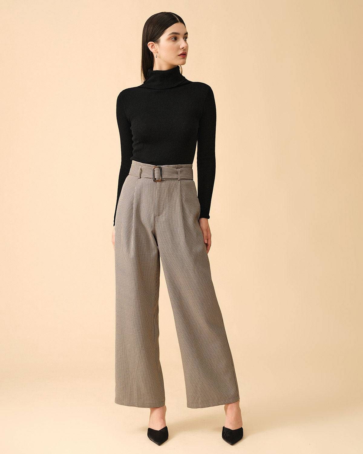 The Houndstooth Belted Straight Pants sold by rihoas product image thumbnail 2