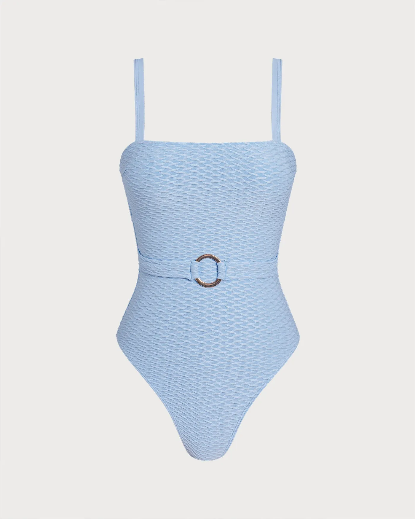 Blue O-Ring Bandeau One Piece Swimwear sold by rihoas