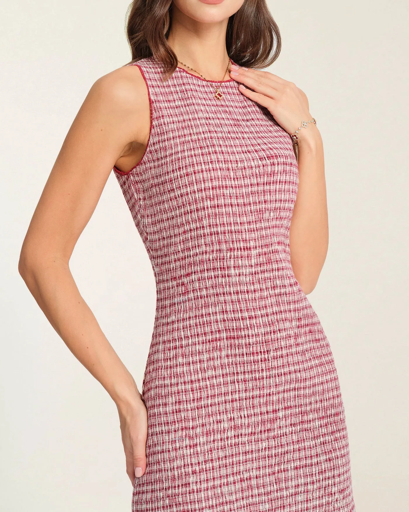 Red Ruffle Plaid Mini Dress sold by rihoas product image thumbnail 2