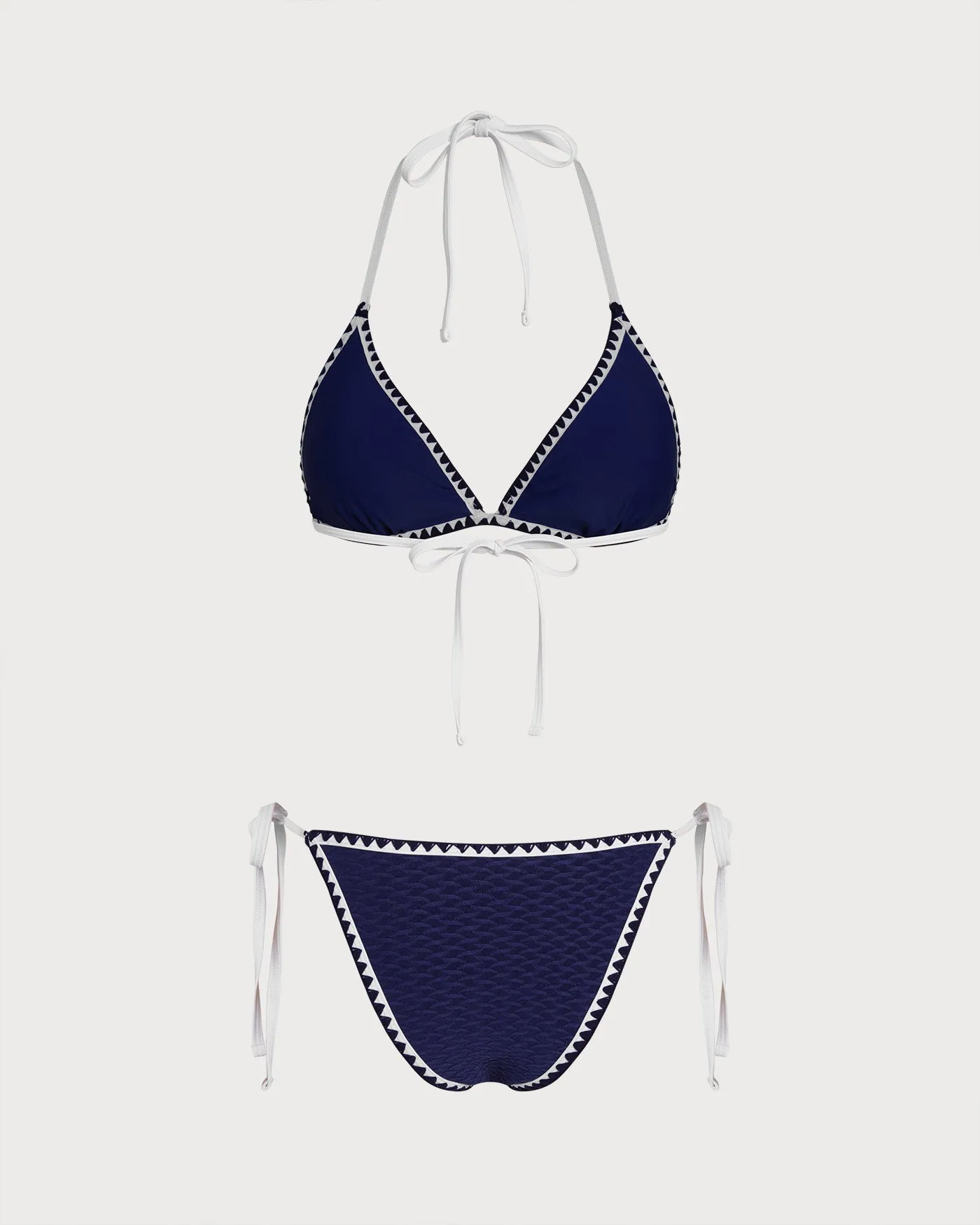 Blue Drawstring Triangle Bikini Set sold by rihoas product image thumbnail 2