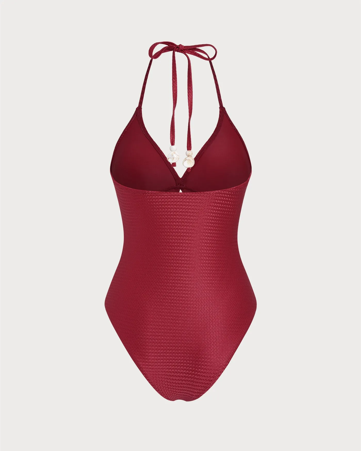 Red Halter Bralette One Piece Swimwear sold by rihoas product image thumbnail 3