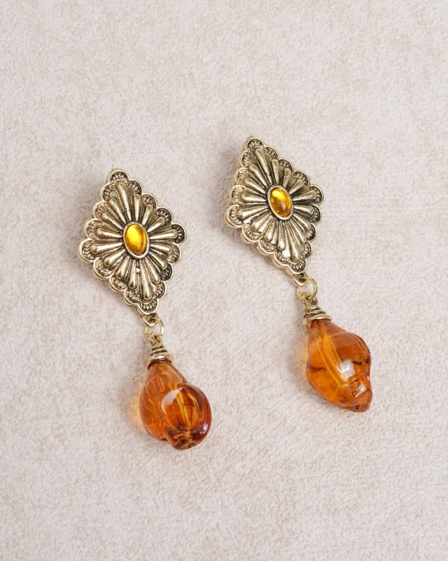 Orange Earrings sold by rihoas