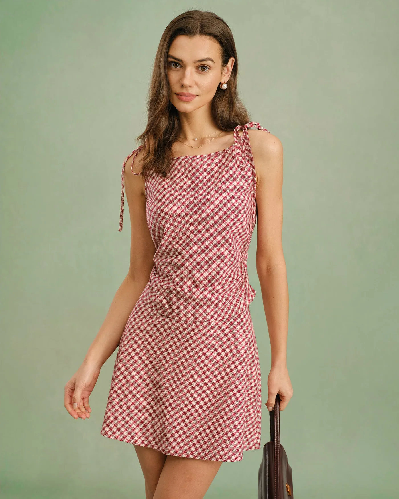 Red Plaid Zipper Mini Skirt sold by rihoas product image thumbnail 3