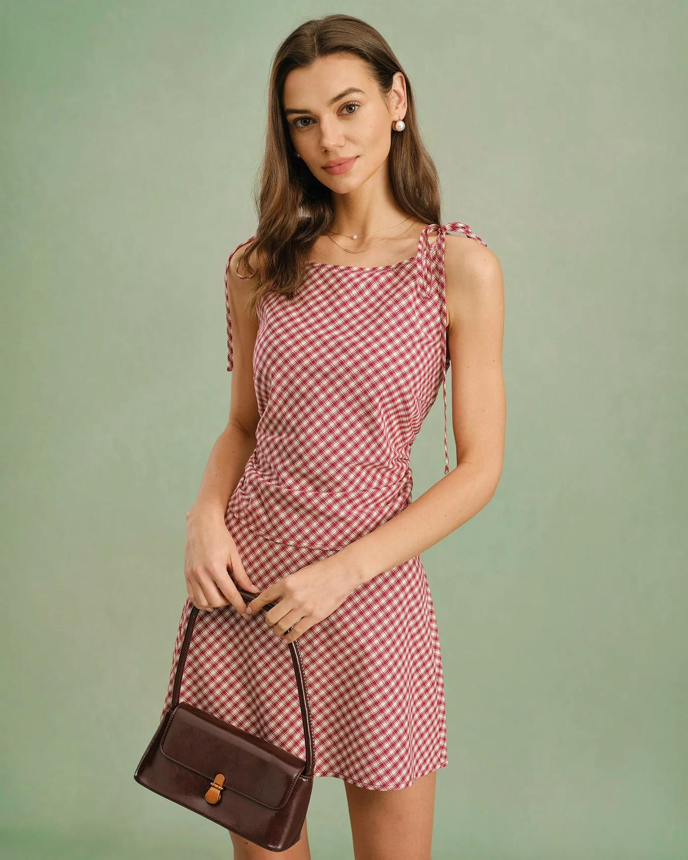 Red Boat Neck Plaid Tank Top sold by rihoas product image thumbnail 3