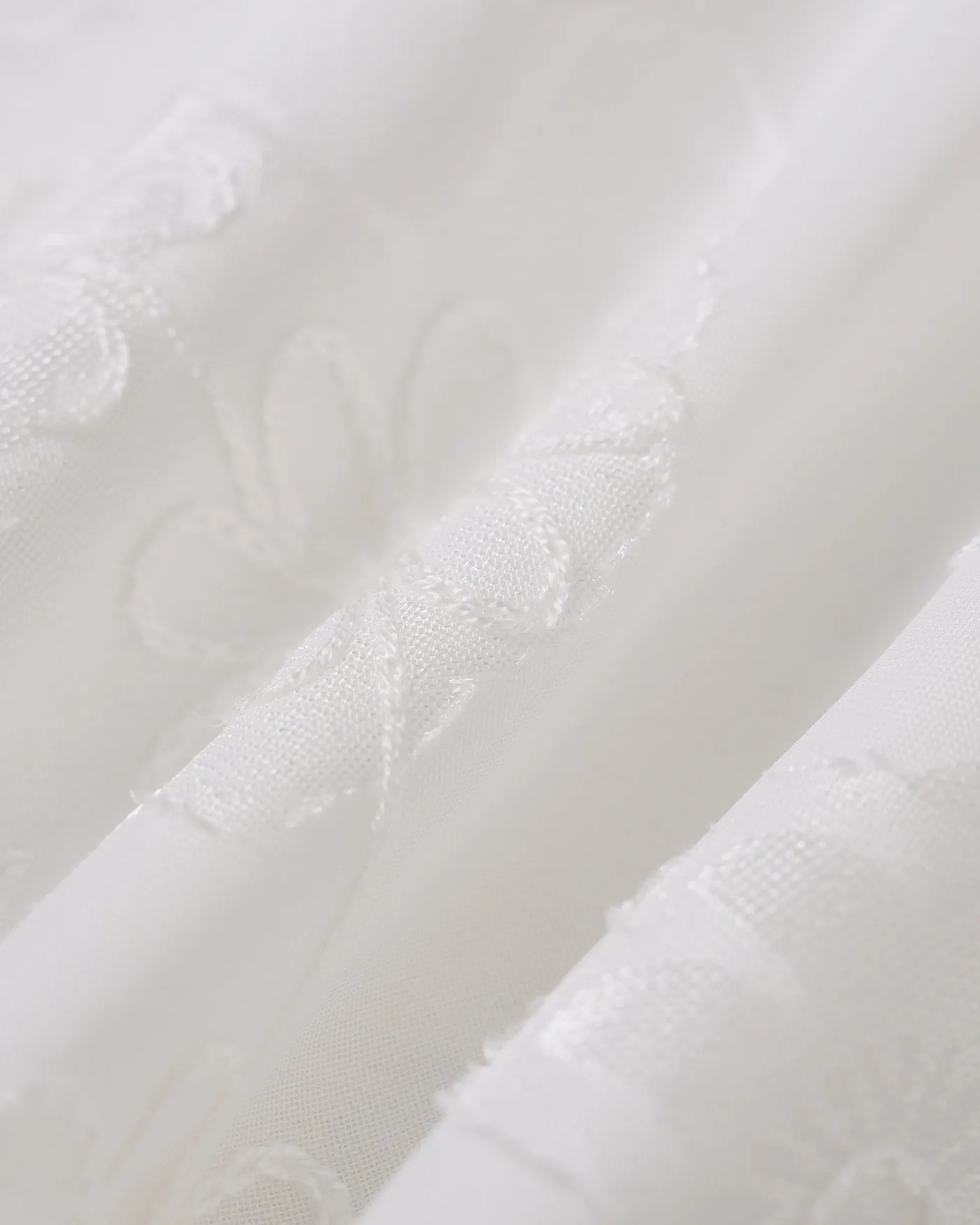 White Floral Textured Elastic Waist Pants sold by rihoas product image thumbnail 4