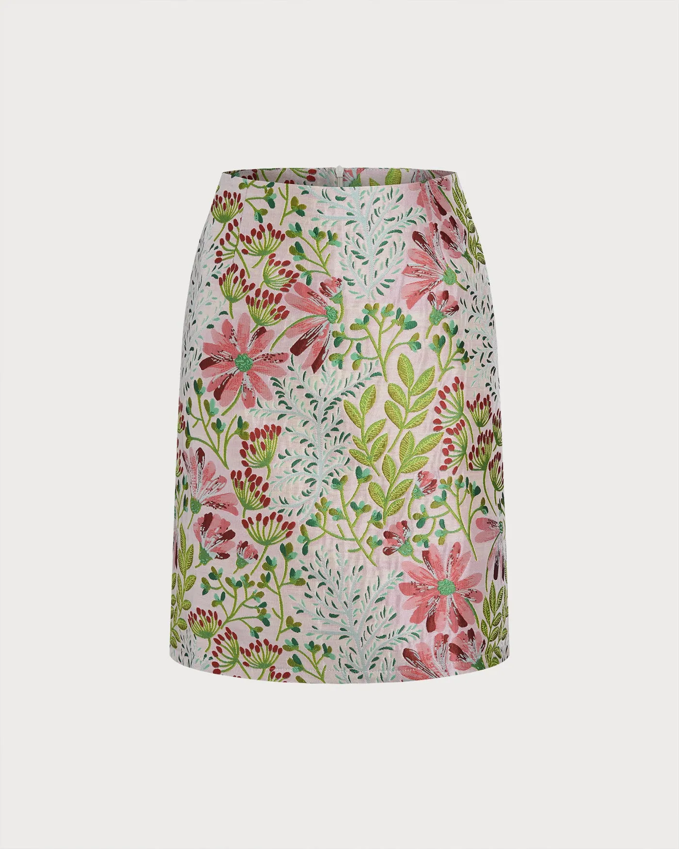 Floral Zipper Straight Skirt sold by rihoas