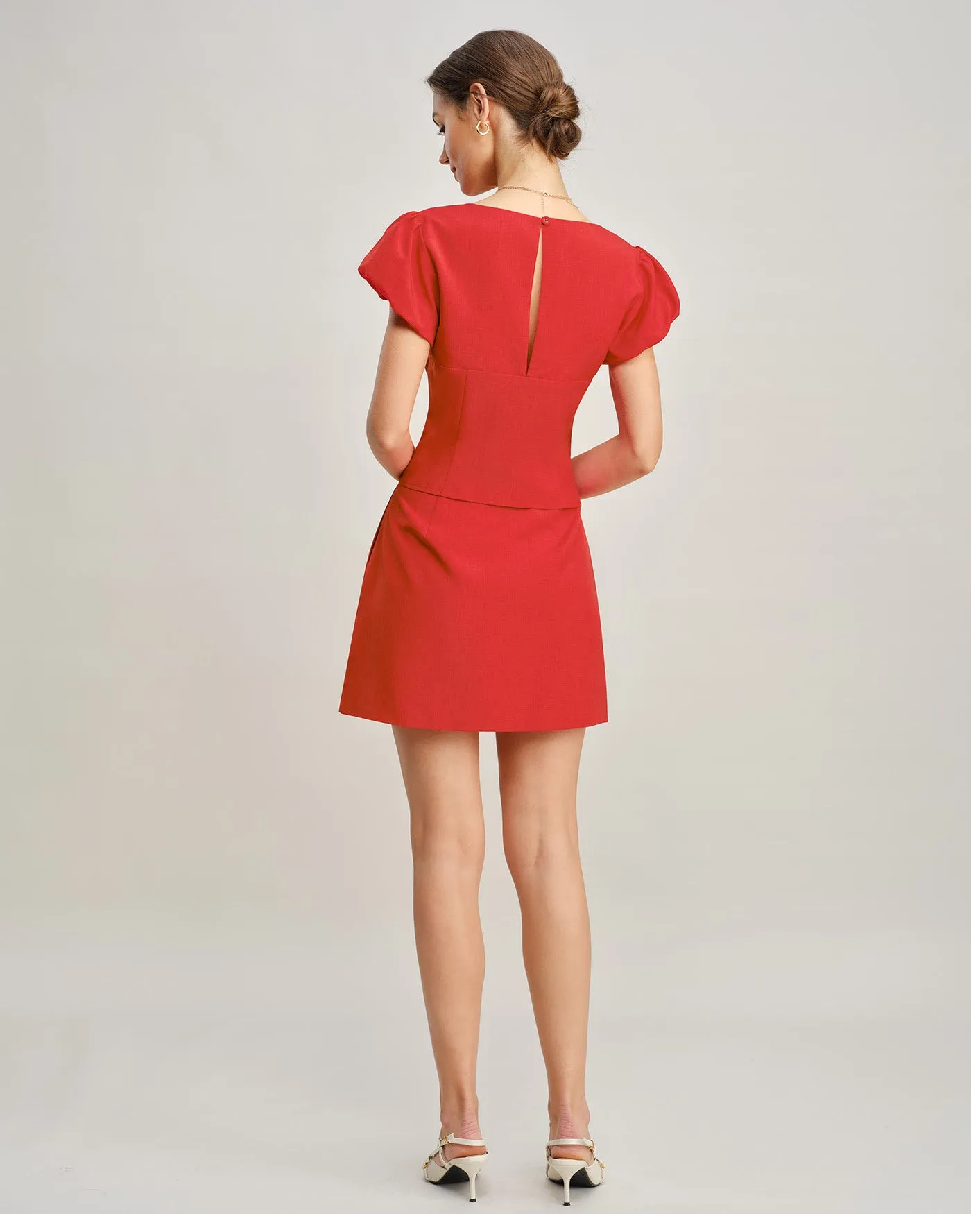 Red Pockets A-Line Mini Skirt sold by rihoas product image thumbnail 5