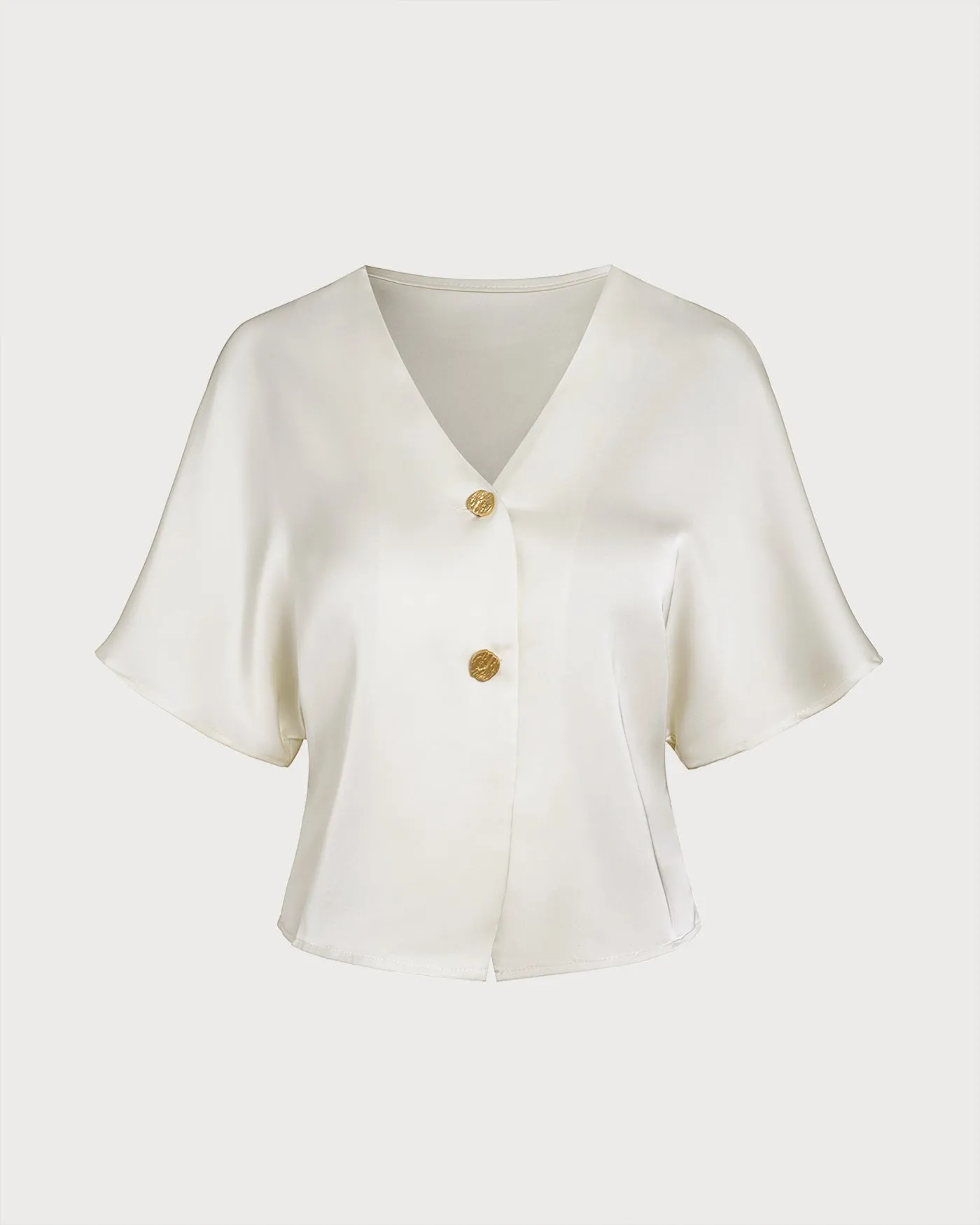 Apricot V Neck Button Tee sold by rihoas product image thumbnail 3