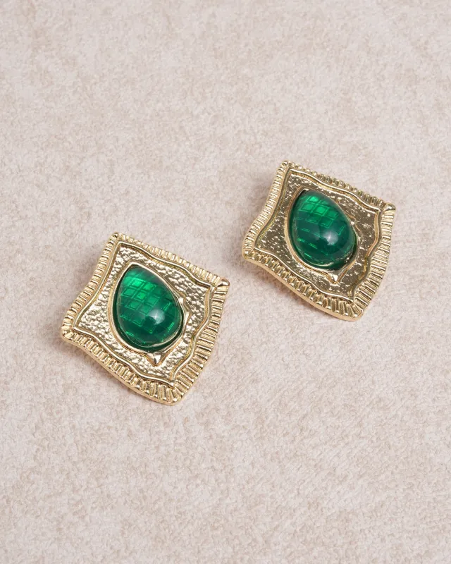 Green Geometry Earrings sold by rihoas