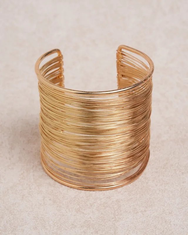Gold Double Layered Open bracelet sold by rihoas