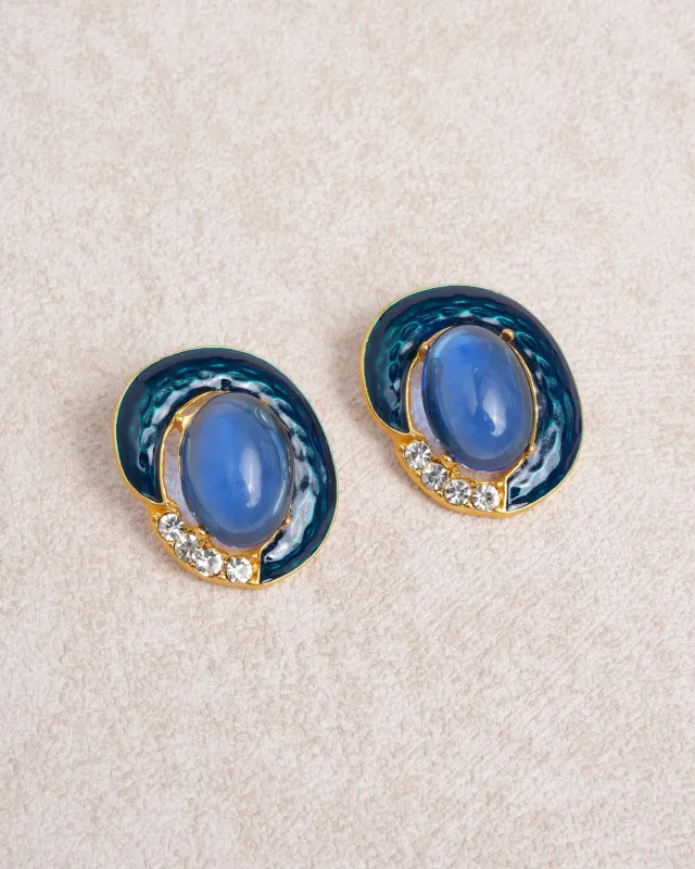 Blue Alloy Earrings made by rihoas