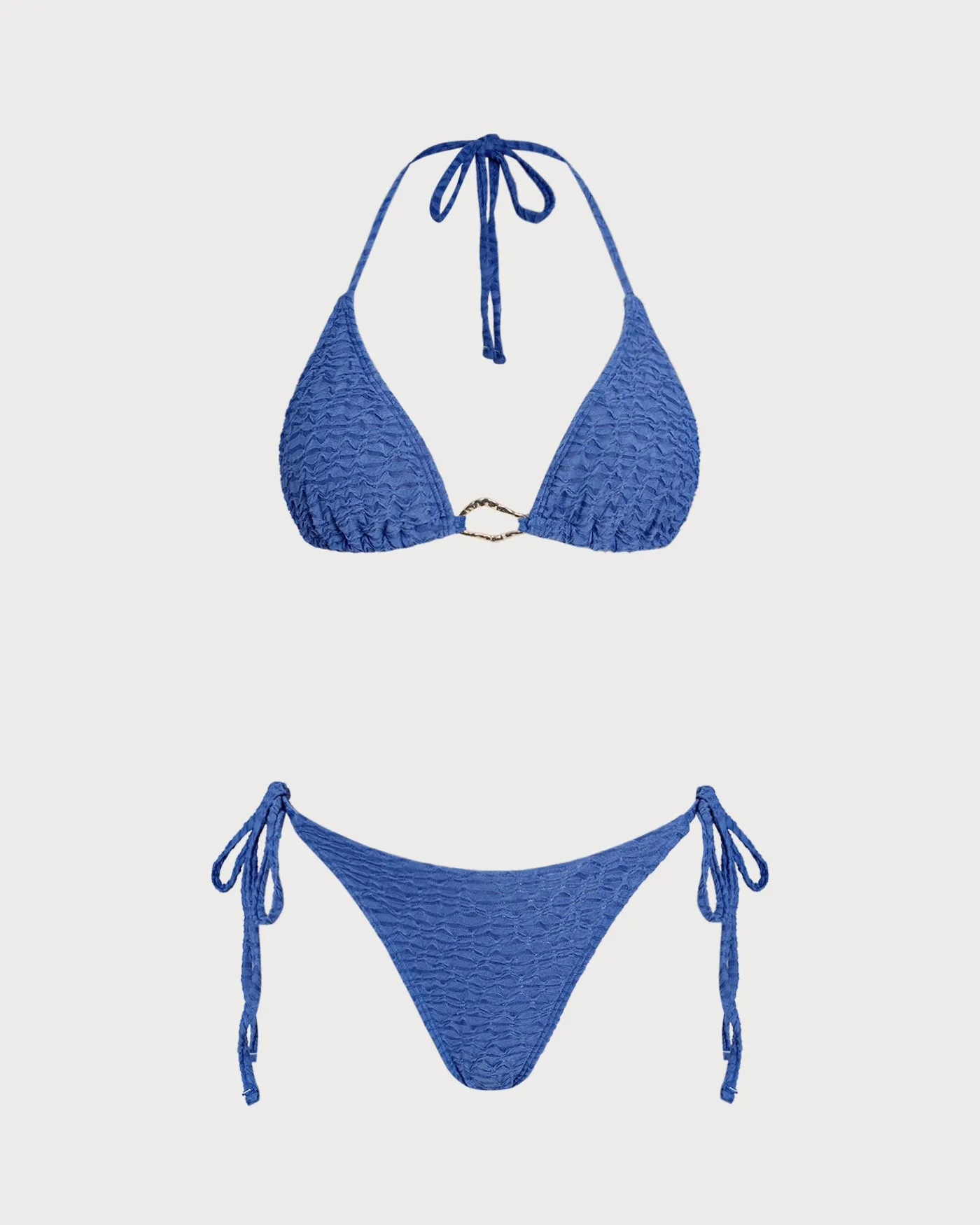 Blue Halter Triangle Bikini Set sold by rihoas product image thumbnail 3