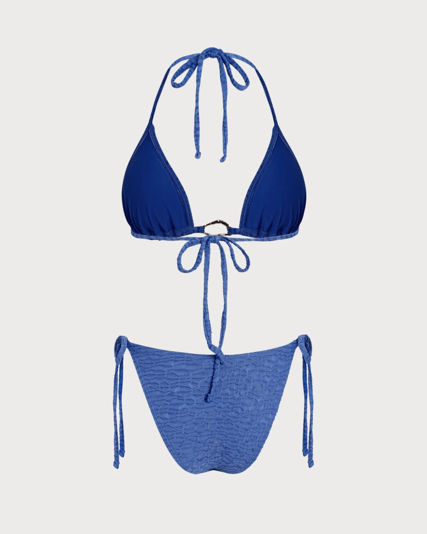 Blue Halter Triangle Bikini Set sold by rihoas product image thumbnail 4