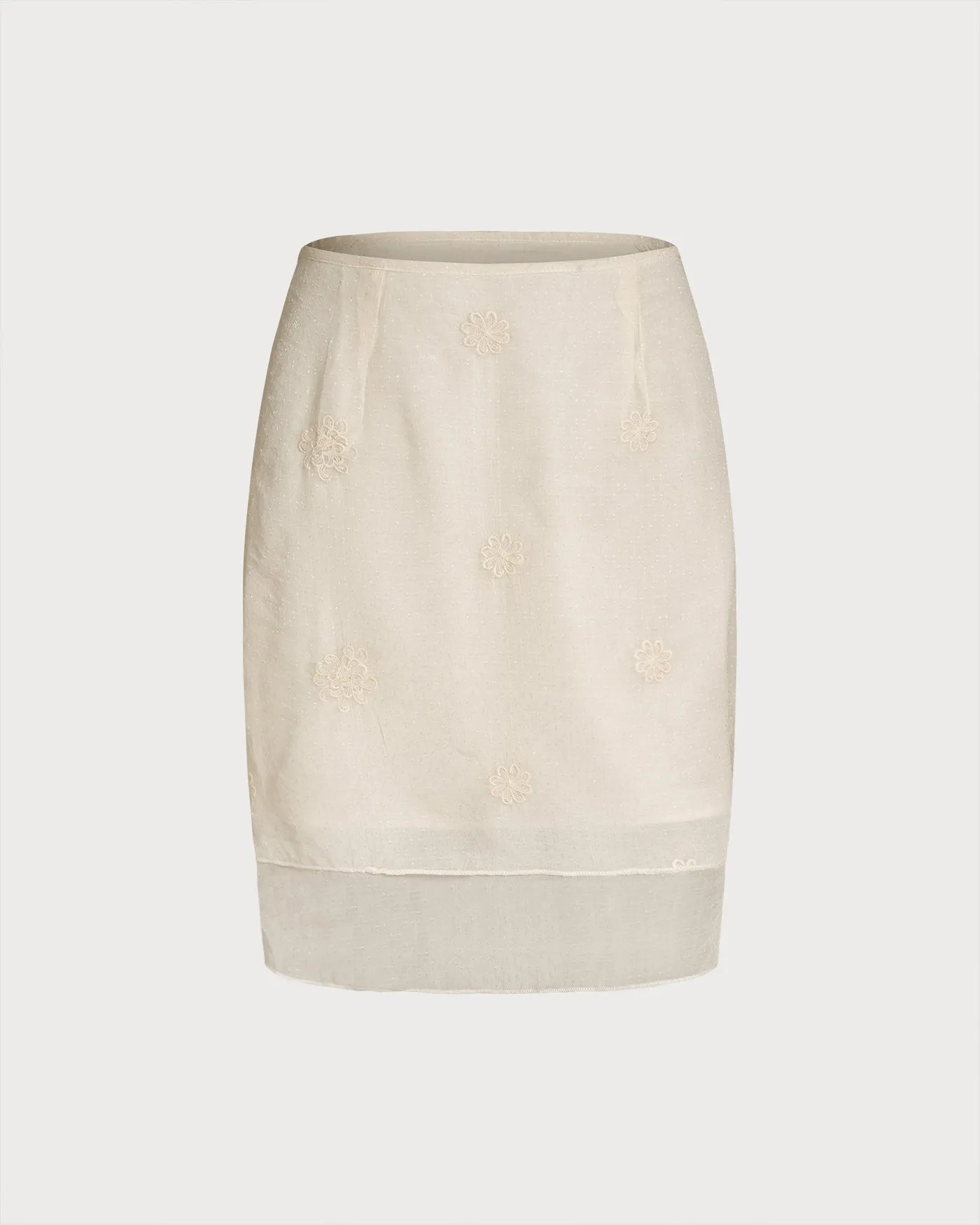 Apricot Floral Textured Skirt sold by rihoas